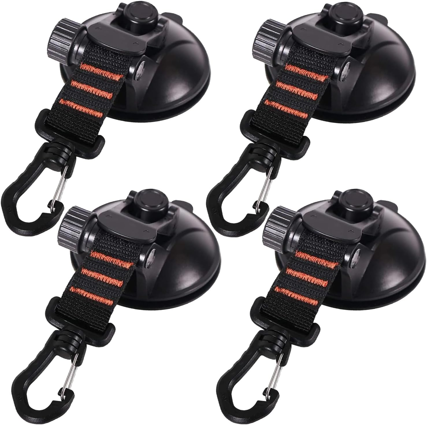 4 Pcs Heavy Duty Suction Cups Car Camping Tie down Suction Cup 360&deg; Rotating Hooks Upgraded with Viscous Silicone Strong Power Tarp Accessory for Tarps Swimming Pool Covers Camping Awning Boat Trap image number 5