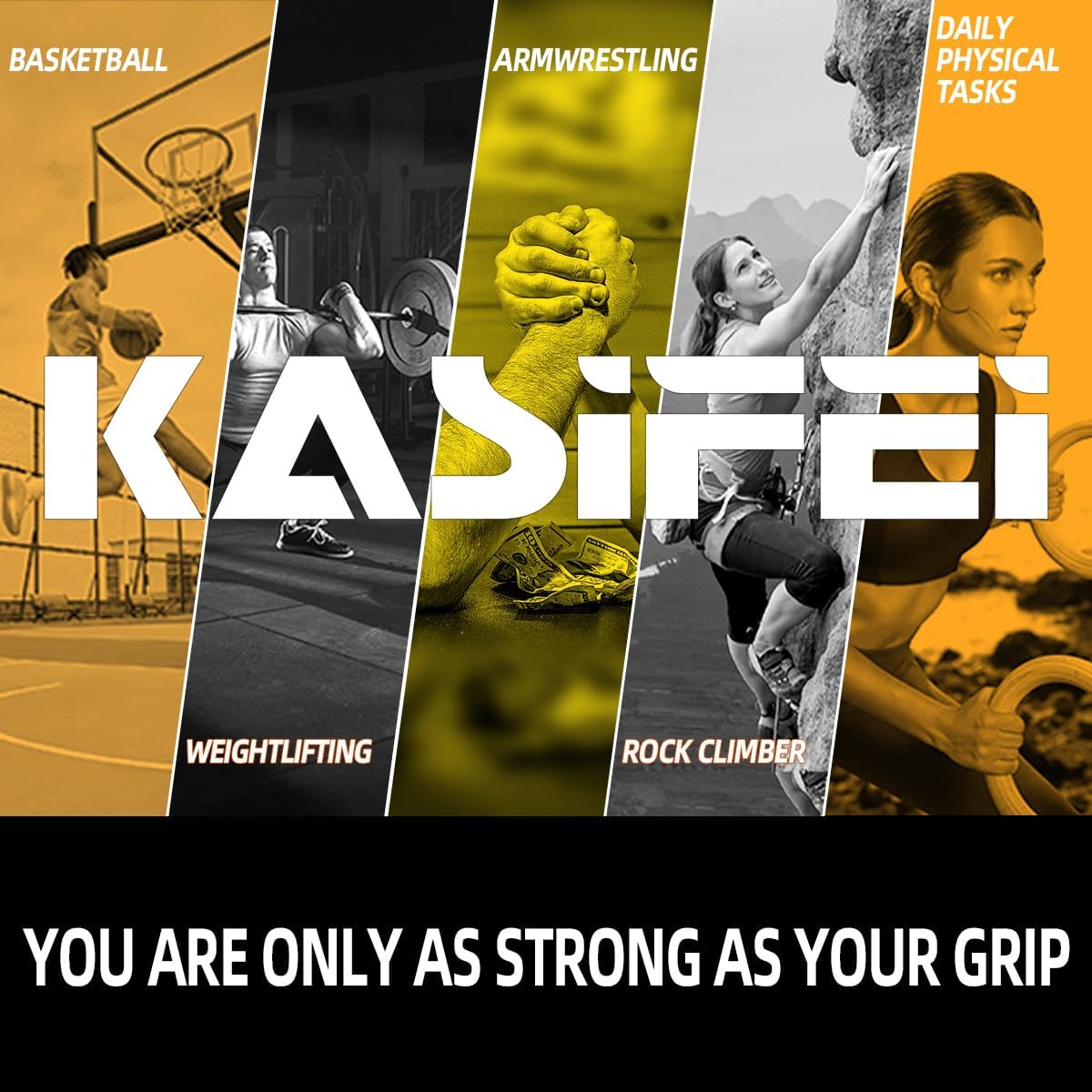 Kasifei Metall Griffkraft Trainer, 4Er Pack (22.5, 45, 67.5, 90Kg) Handtrainer Unterarmtrainer, Handgriff Handgelenk Trainingsger&auml;t, Fitnessger&auml;te F&uuml;r Zuhause image number 5