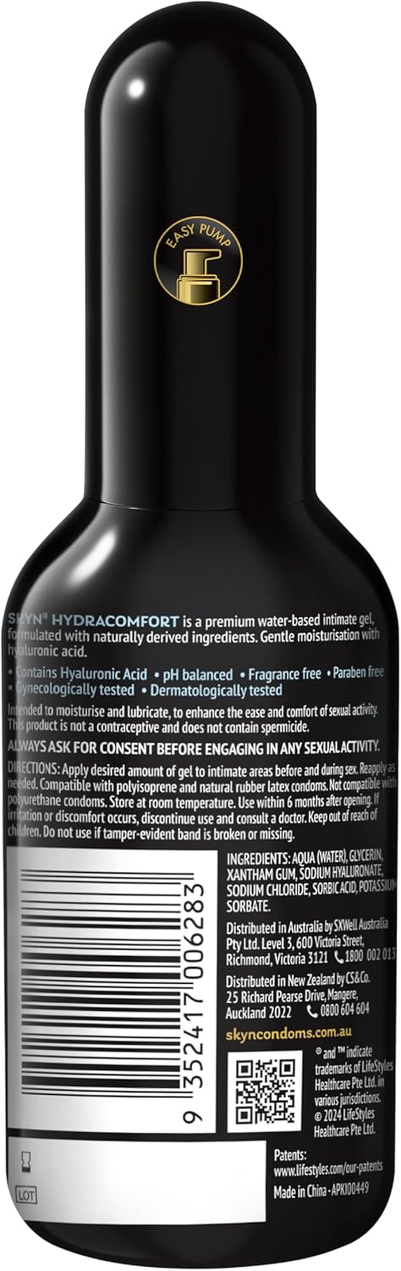 SKYN Hydracomfort Water-Based Lubricant with Hyaluronic Acid 80Ml image number 4