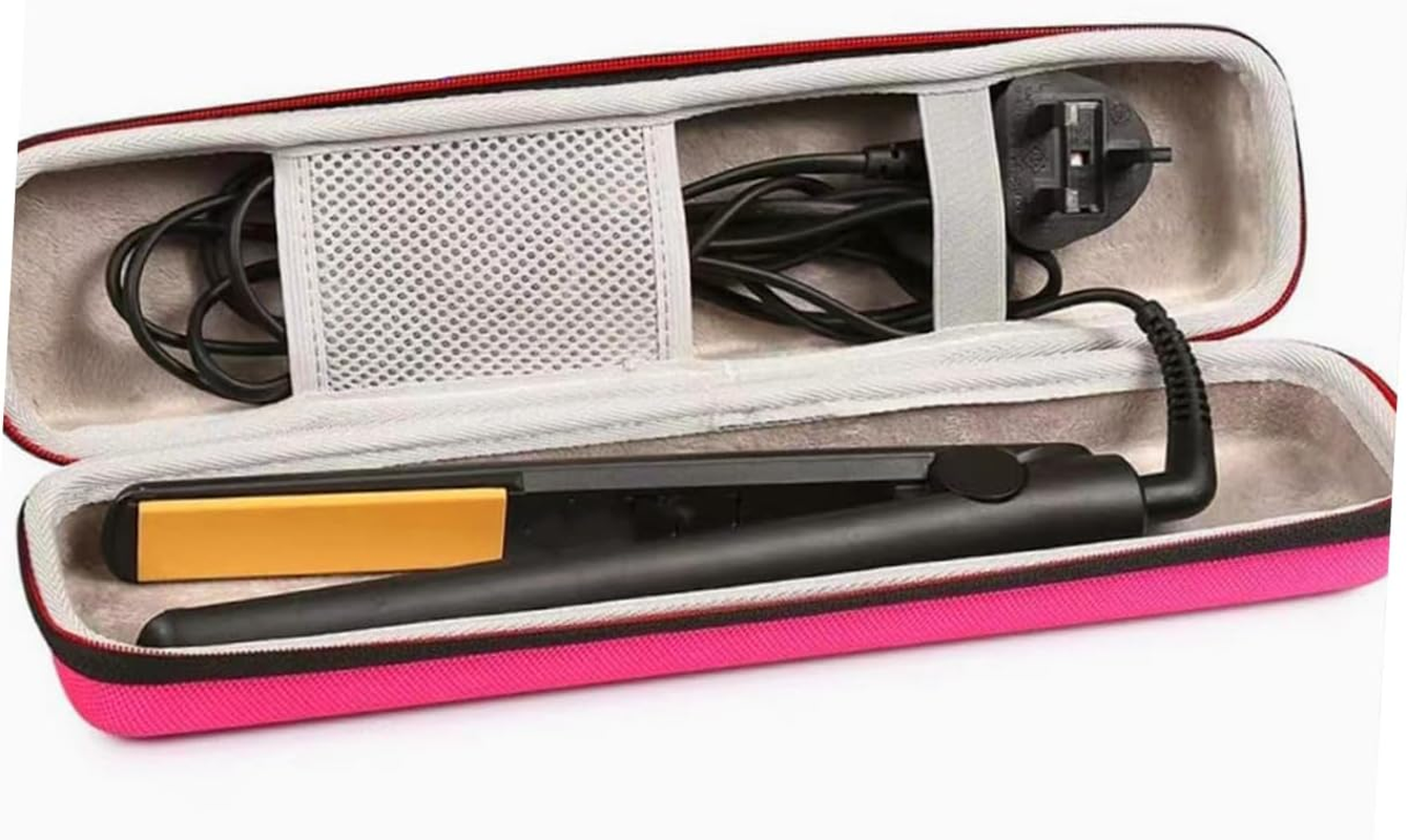 Stylish Pink Hard Case Organizer for Hair Tools Travel Storage Bag for Straighteners Curling Irons Lightweight Multifunctional Use for Hair Styling Accessories image number 1