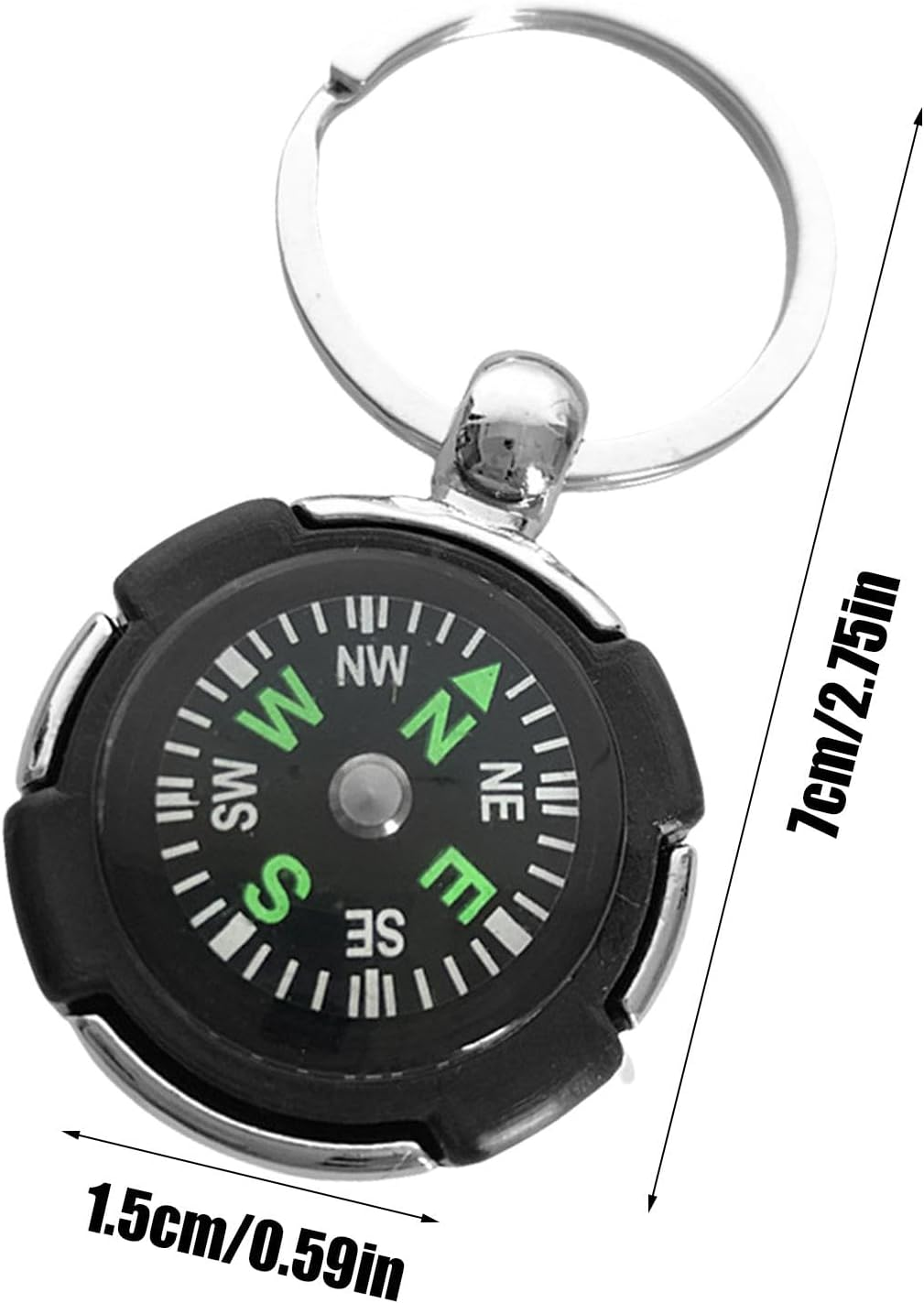 Compass Keychain - Camping Compass Keychain - Zinc Alloy Handheld Compass, Survival Gadget Navigation Equipment for Hiking Backpacking Fishing