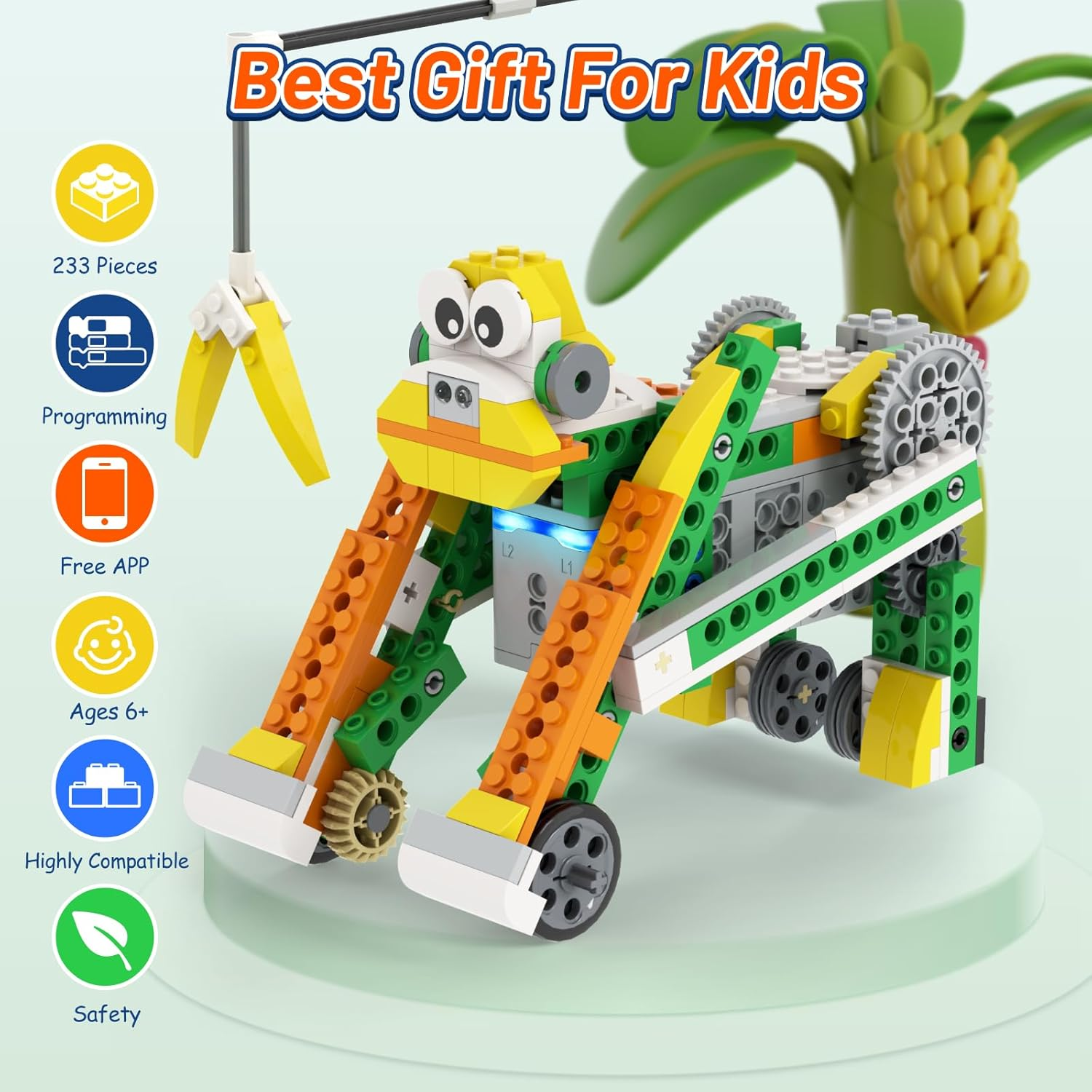 20-In-1 Robot Kit, STEM Programming Educational Building Block Robot Toy for Kids, Coding Learning, APP RC Robot/Car.