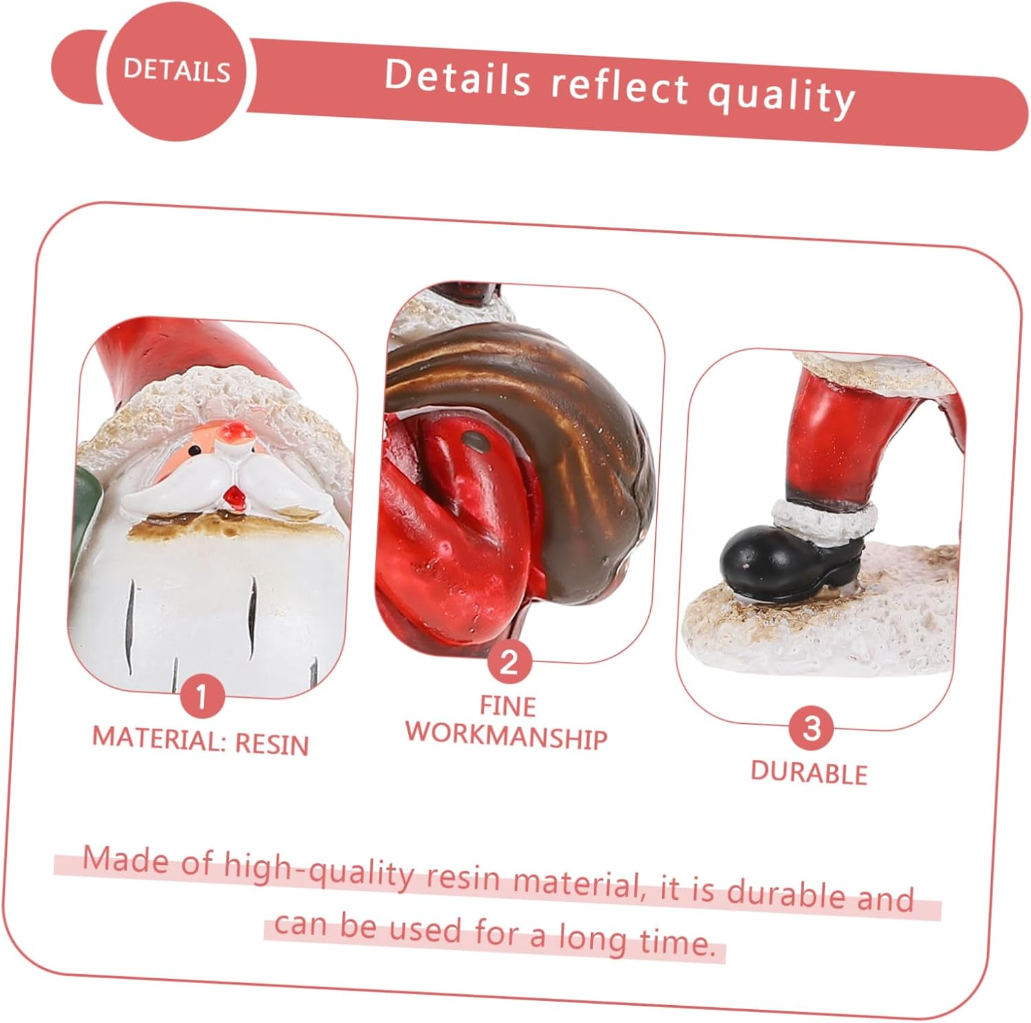 Santa Claus Ornaments Xmas Adornments Household Decoration Decorative Craft for Christmas Party Festive Figurine for Home Display