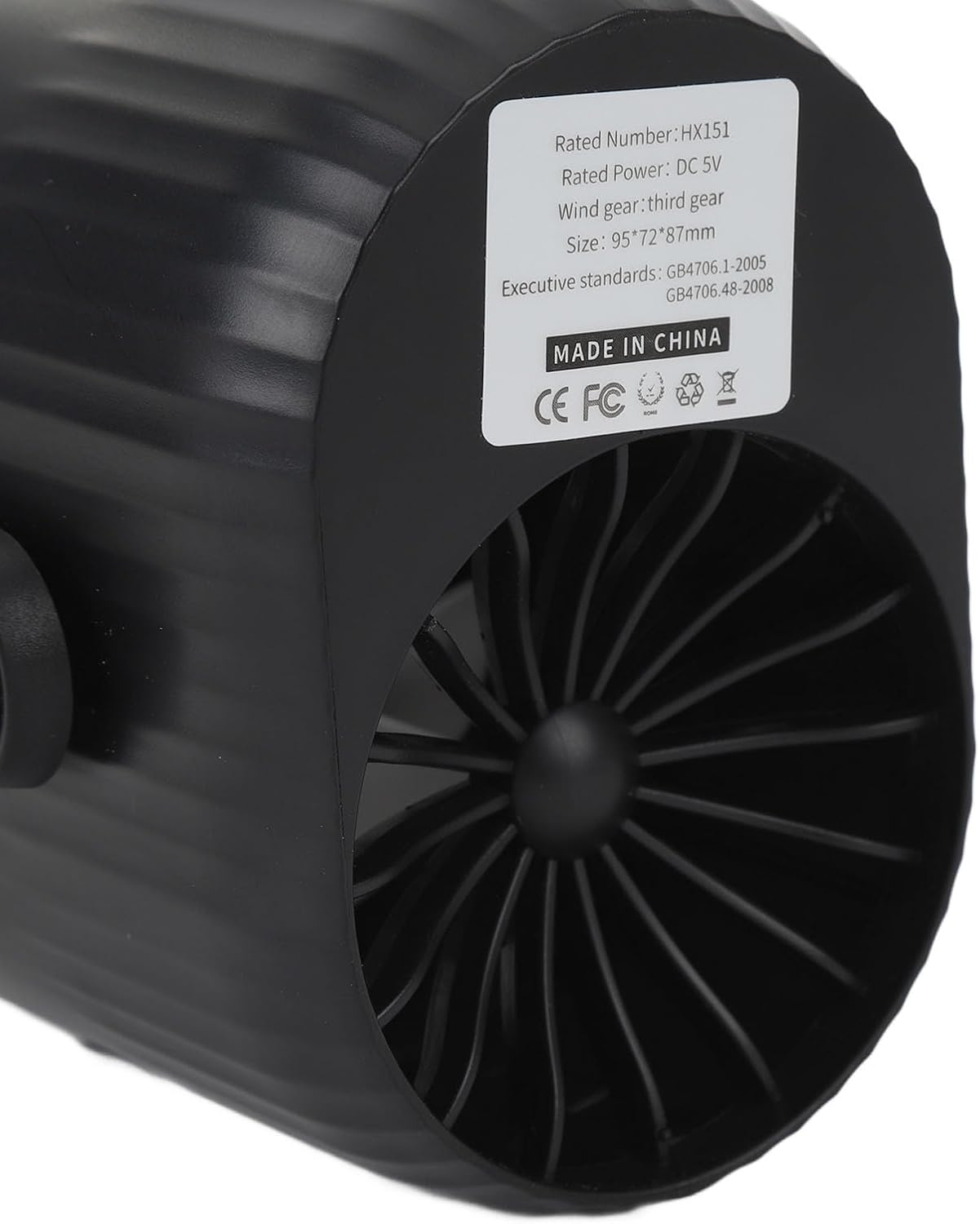 Portable Waist Clip Fan - 4000Mah 3 Speed Adjustable Outdoor Turbo Fan with Emergency Light, Rechargeable Hand Fan for Travel Camping (Black)