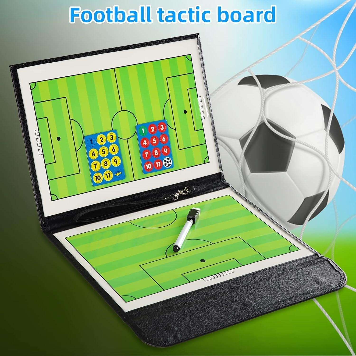 Coaching Board Coaches Clipboard Tactical Magnetic Board Kit, Portable Strategy Coach Board with Dry Erase, Marker Pen and Zipper Bag image number 1