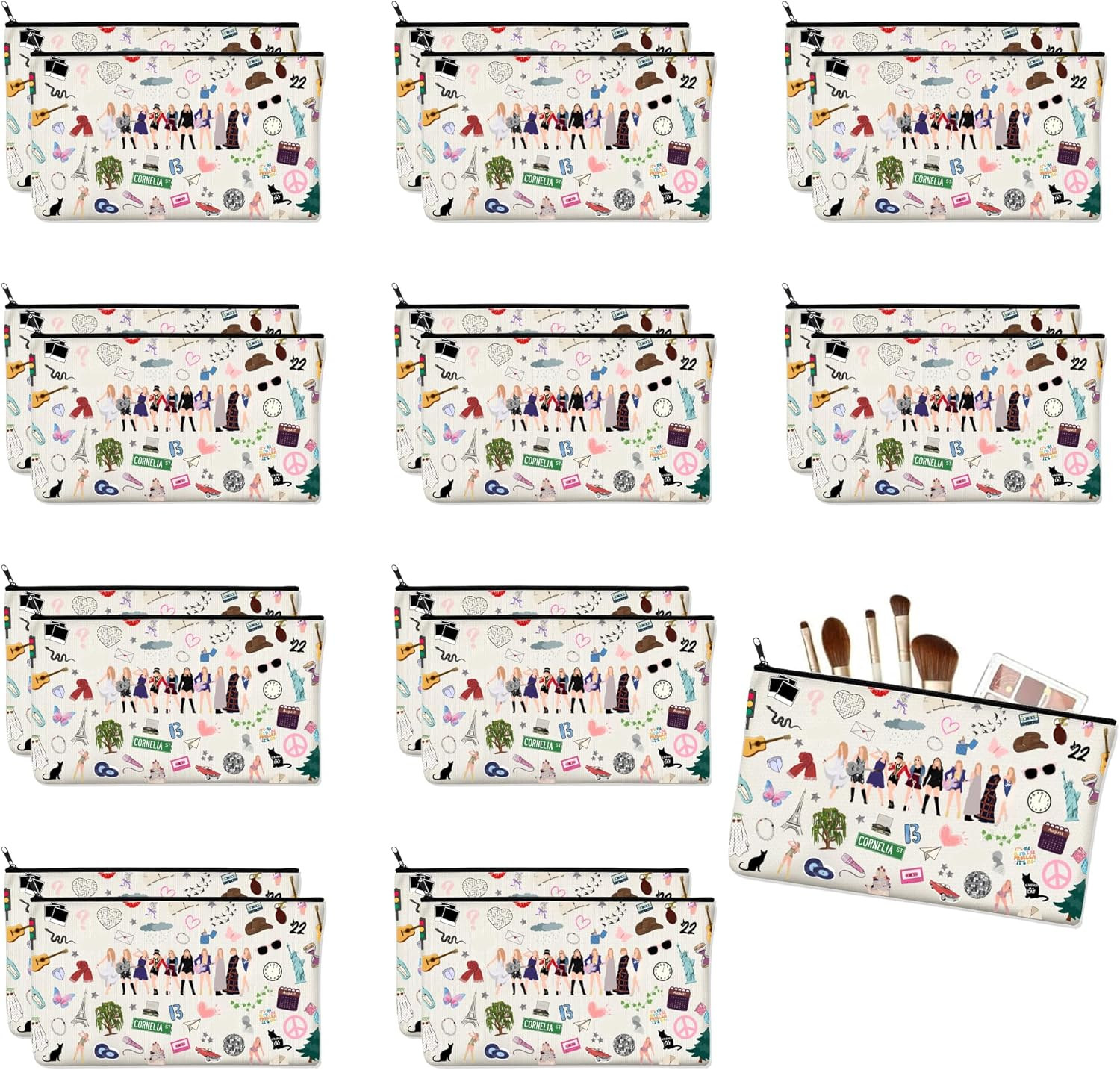 20 PCS Multicolour Cartoon Cosmetic Bags - Party Favors, Goodie Bags & Makeup Storage image number 1