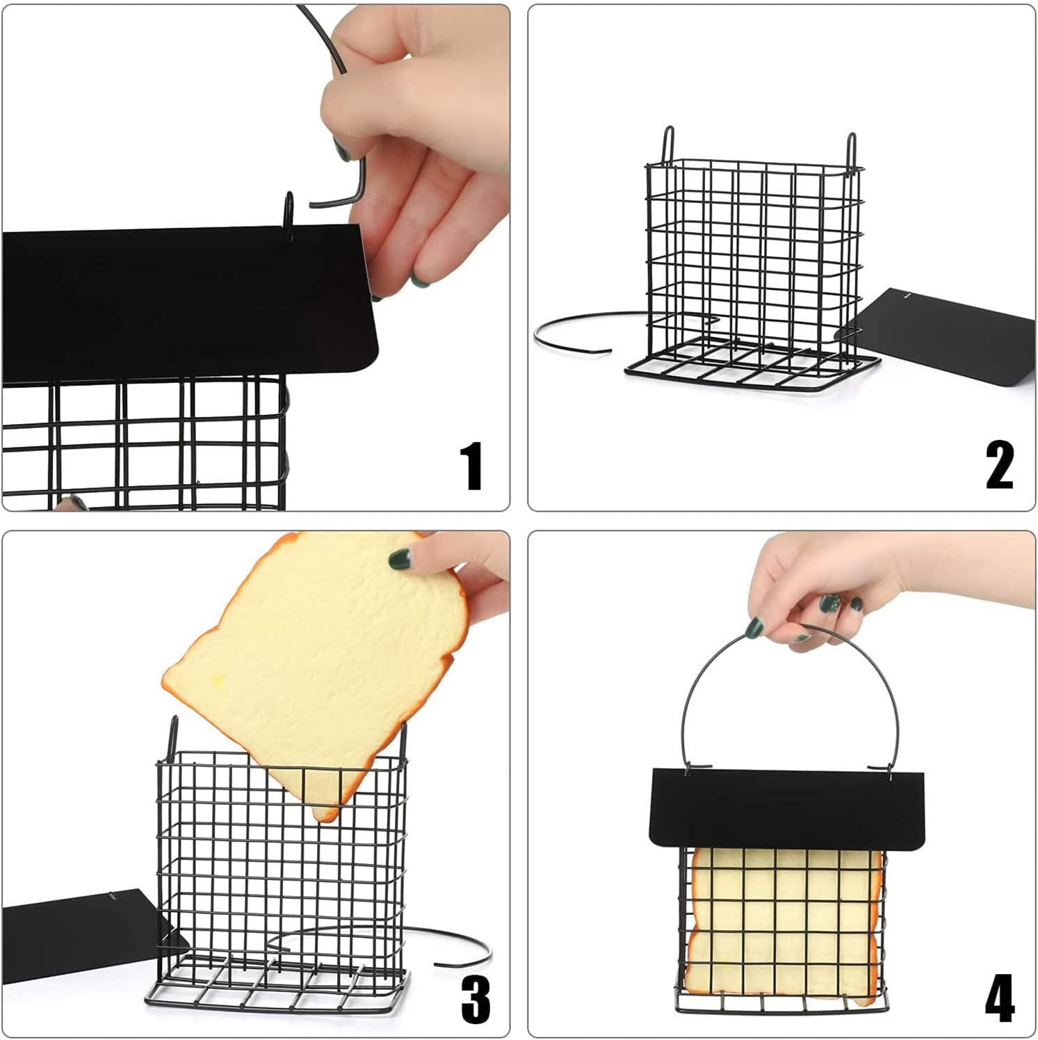 Outdoor Wild Bird Feeder, Hanging Bird Feeder,Rainproof Squirrel-Proof, Single Suet Cake Style for outside Office,Hanging Suet Feeder, Single Suet Cake Bird Feeder,For Bird Lovers image number 6