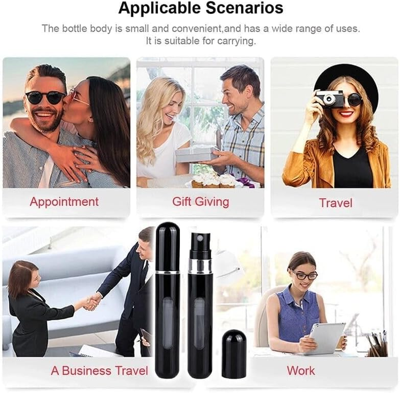 AIMALL 8ML Travel Portable Mini Refillable Perfume Atomizer Bottles Spray Pump Scent &ndash; Durable & Leak-Proof Design image number 2