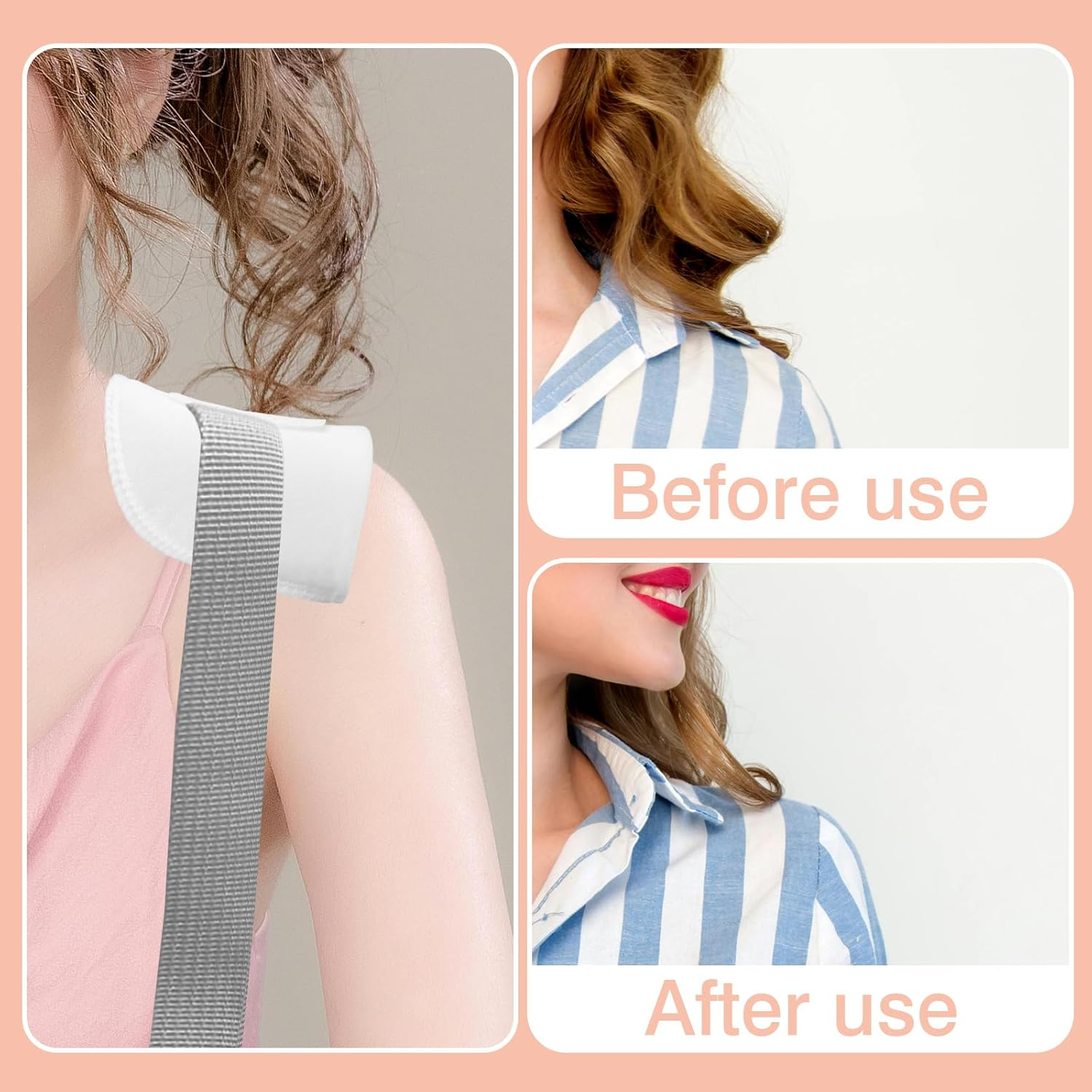 4 Pairs Set-In Shoulder Pads 1.5Cm Thickening Foam Shoulder Pads for Womens Clothing Sewing Supplies Breathable Sponge Pads for Sloping High Low Shoulders Blazer Suit (Black & White) - Black  Skin image number 7