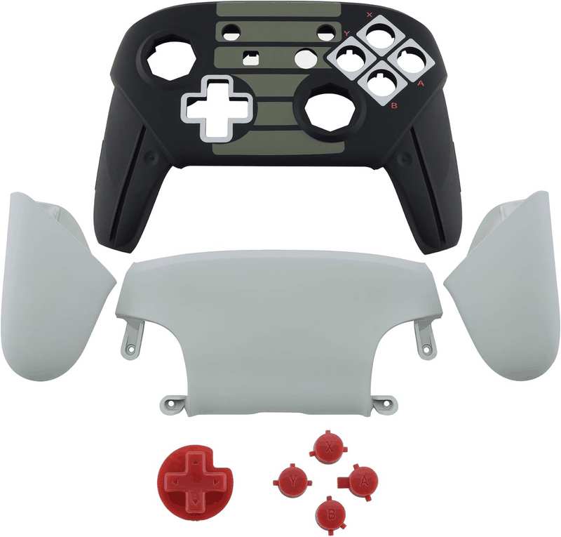 Extremerate Classic NES Style Faceplate Backplate Handles Cover, Octagonal Gated Sticks Design DIY Replacement Grip Housing Shell for Nintendo Switch Pro Controller- Controller NOT Included image number 4