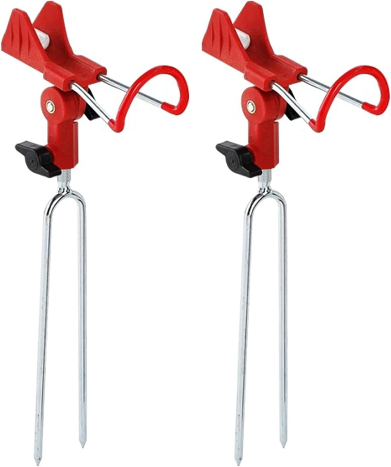 Fishing Rod Pole Holders 2 Pcs Universal Adjustable Lightweight Brackets for Hand Rods Sea Rods Steady Durable Boat Rods Holders with Clamp Hands-Free Pole Stands for Shore Bank Fishing