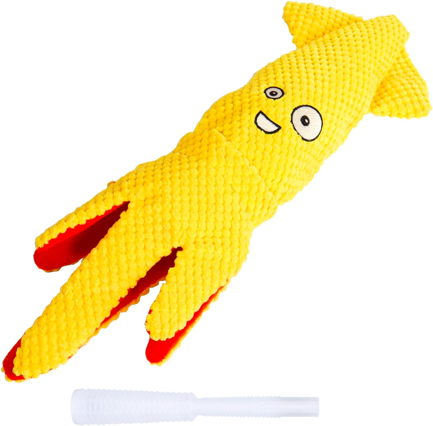 Squeaky Dog Toys No Stuffing Crinkle Plush Water Bottle Toy Interactive Squawking Octopus Pet Chew Toy for Puppy Small Medium Large Dogs (Yellow-Octopus) image number 3