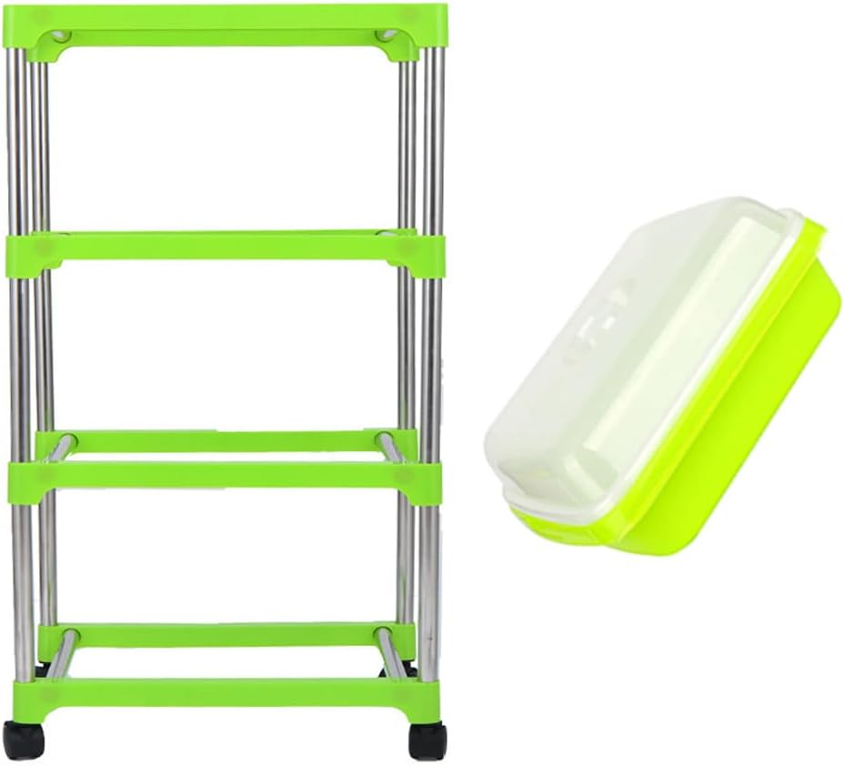 4 Layers Sprouter Trays with Cover Stainless Steel Frame Soil-Free Healthy Wheatgrass Seeds Grower Storage Trays Sprouting Container Kit for Garden Home Office image number 4