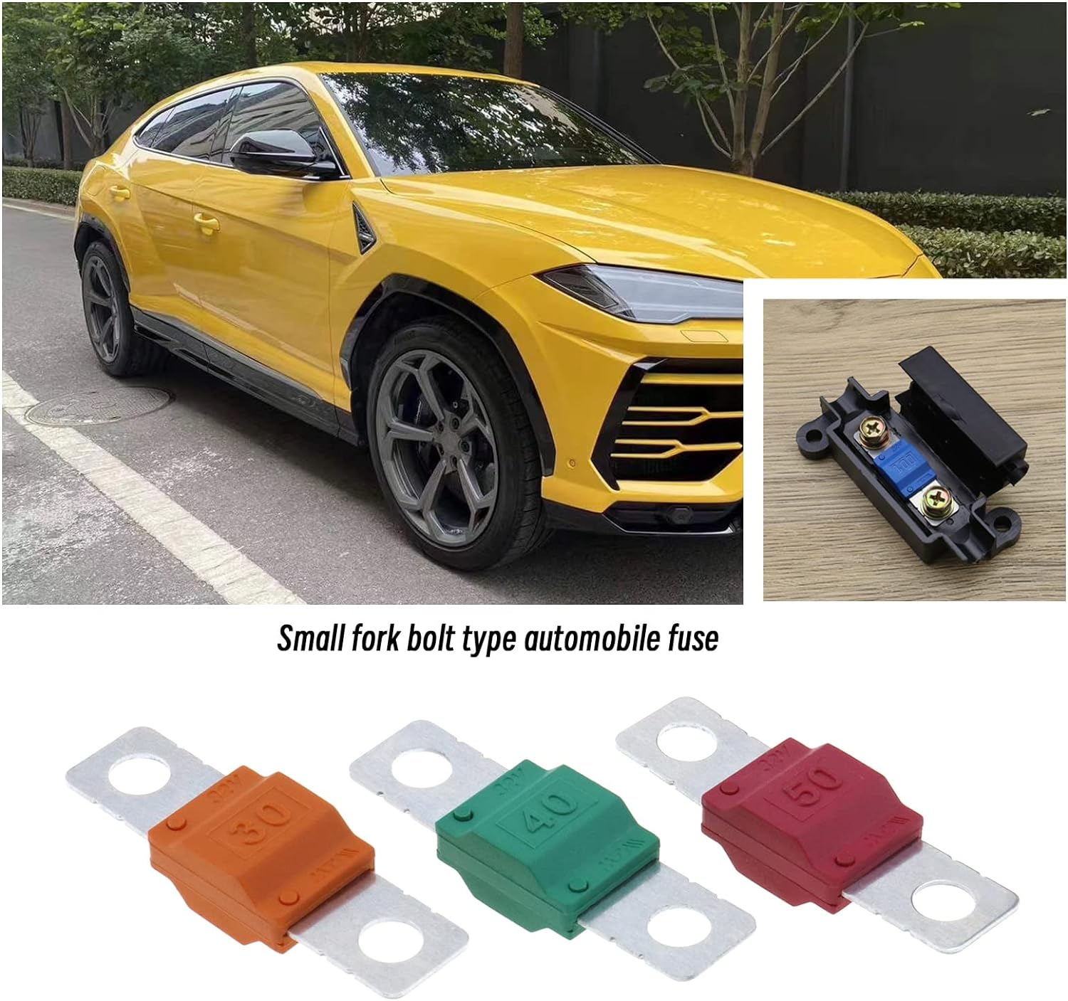 14PCS Midi Fuses 30/40/50/60/70/80/100Amp 32V Automobile Fuse Bolt-On Fuse for Marine Power System Electric Hybrid Vehicle Automobiles DC Motor Car Audio image number 6