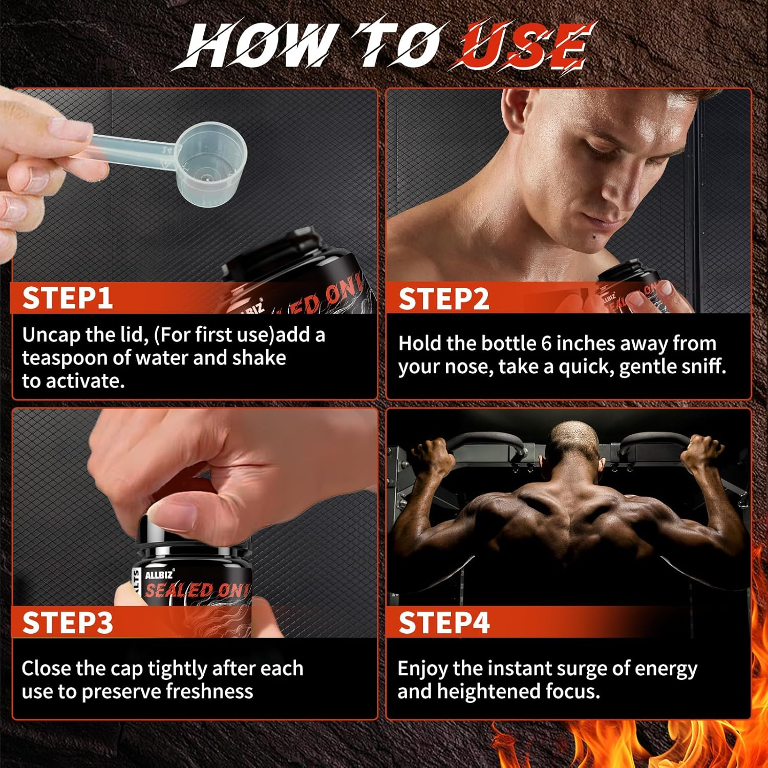 Powerlifting Smelling Salts - Sealed Oni - Long Lasting Water-Activated Ammonia Inhalant for Athletes