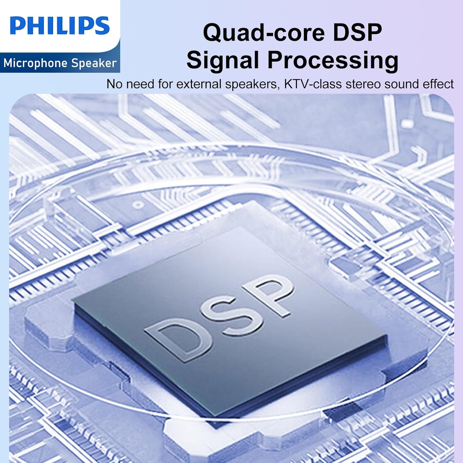 Philips 4 in 1 Karaoke Anywhere Bluetooth Handheld | Karaoke | Microphone| Portable Karaoke System with Speaker| Karaoke Machine Home KTV Player with Record Function for Phone/Tablet (Blue/Purple) - Pink image number 3