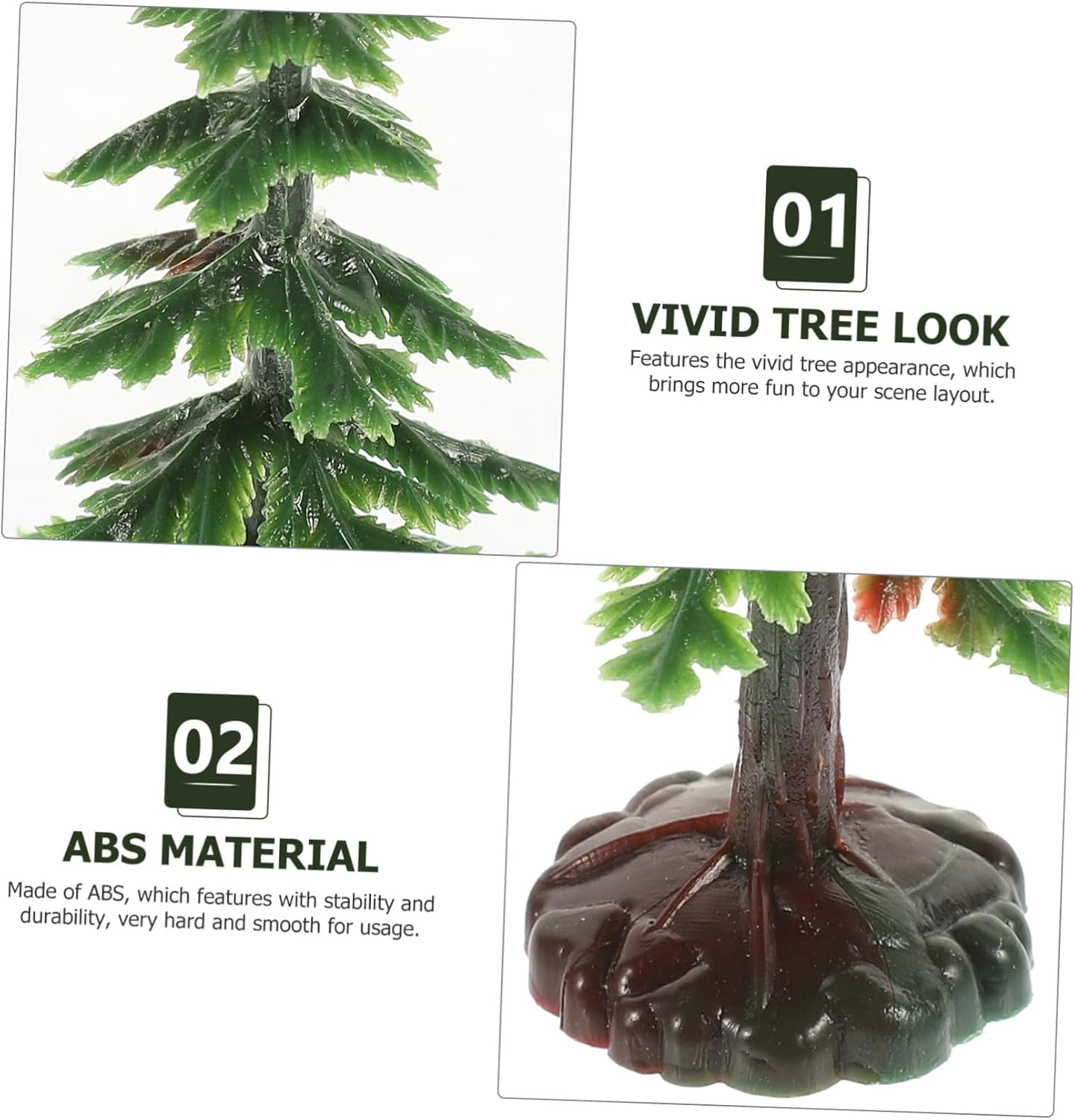 20Pcs Miniature Christmas Tree Artificial Simulation Tree Ornament for Desktop Landscape Decoration Xmas Craft Figurine Set