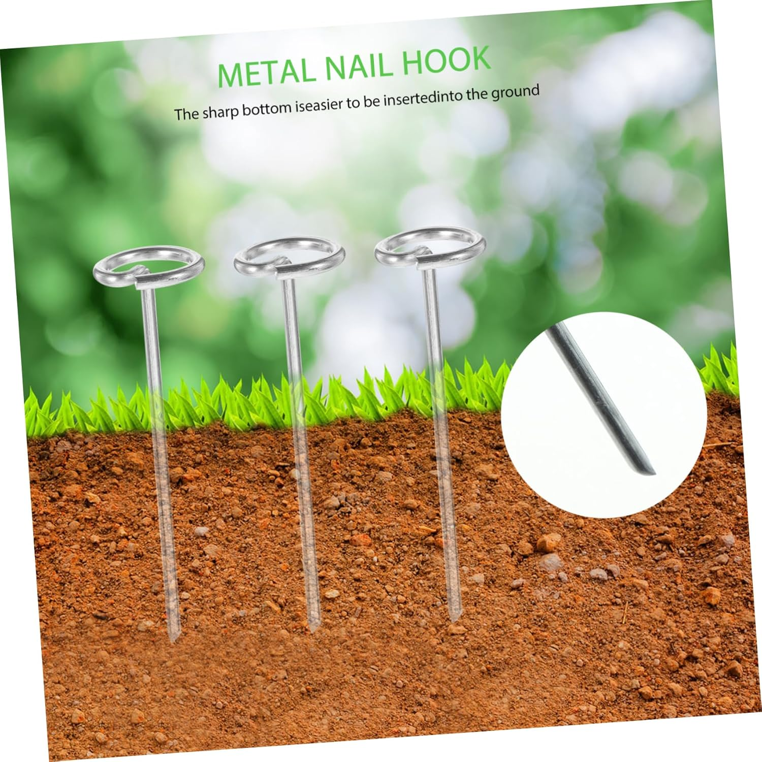 1Set Heavy-Duty Landscape Fabric Stakes for Soil Stabilization Garden Staples for Flower Bed and Outdoor Use Top Pin image number 1