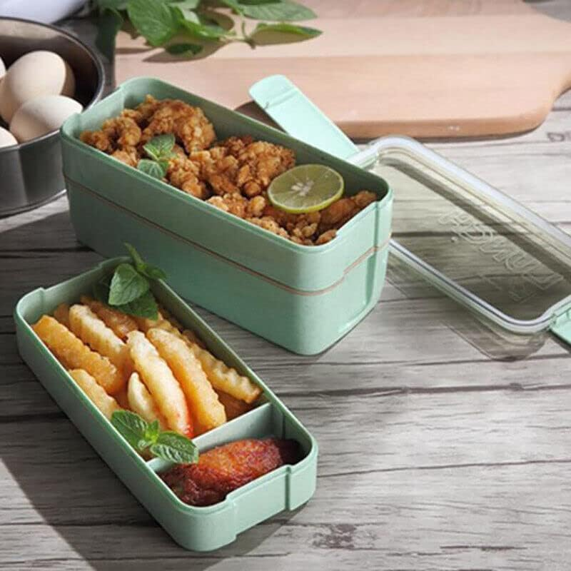 AIMALL Bento Box 3-Layer Students Lunch Box Eco-Friendly 900Ml Food Container, for Kids & Adults image number 2