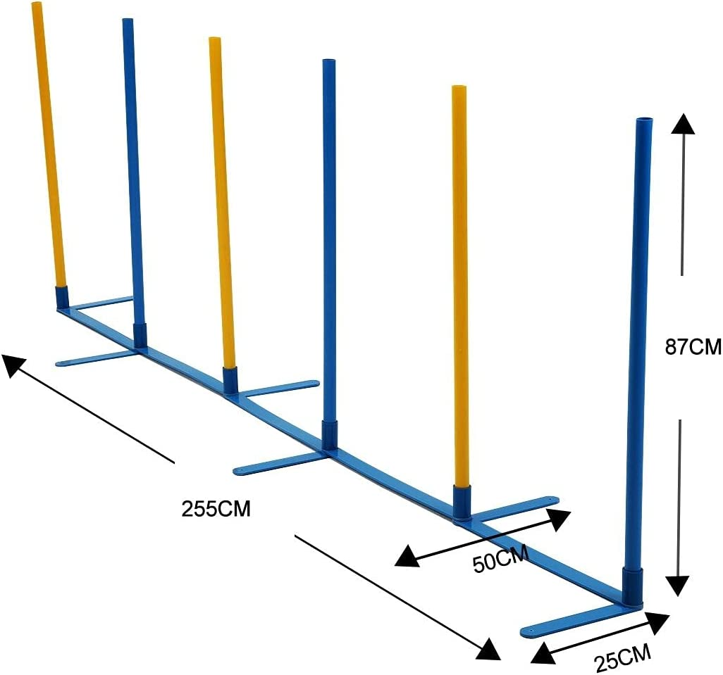 Dog Training Practice Weave Poles Agility Post Set with Carrying Case Pet Outdoor Toys image number 1