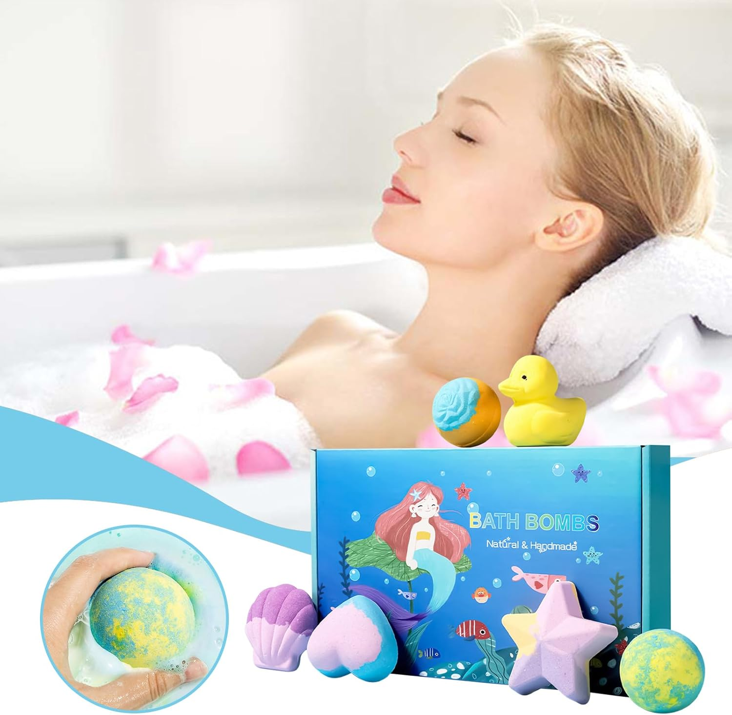 Bubble Bath Balls | Bubble Bath Salt - Scented Body Cleanser for All Skin Types Women Spa Travel Home Hotel Bathroom Relaxation image number 5