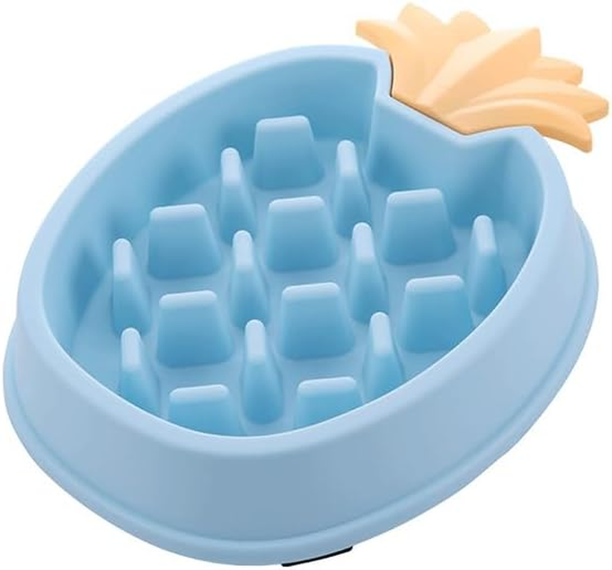 1Pc Pineapple-Shaped Slow Feeder Bowl,Adorable Pineapple Slow Food Bowl,Pineapples-Shaped Pet Slow Eating Food Bowls for Dogs and Cats, Blue image number 5