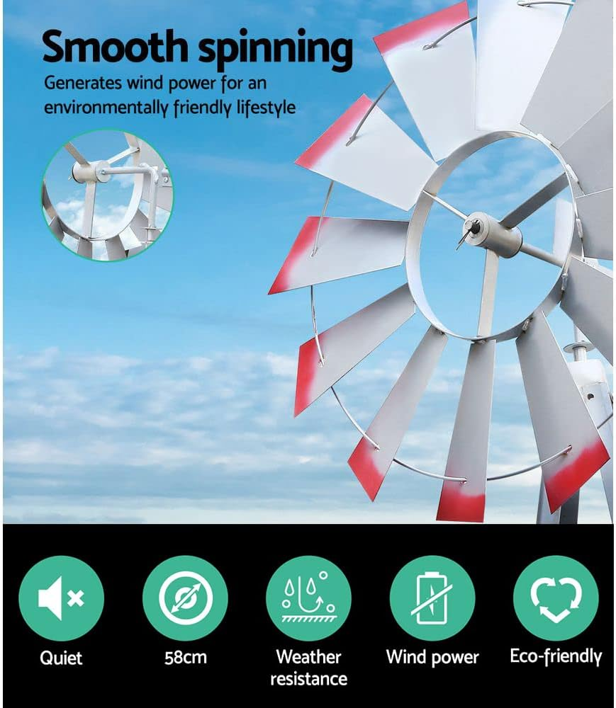 Gardeon Garden Windmill 4FT 146Cm Metal Ornaments Outdoor Decor Ornamental image number 1