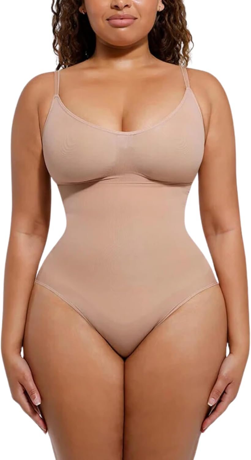 Seamless Bodyshaper Bodysuit for Women - Full Body Shapewear Body Sculpting Suits Sleeveless round Neck