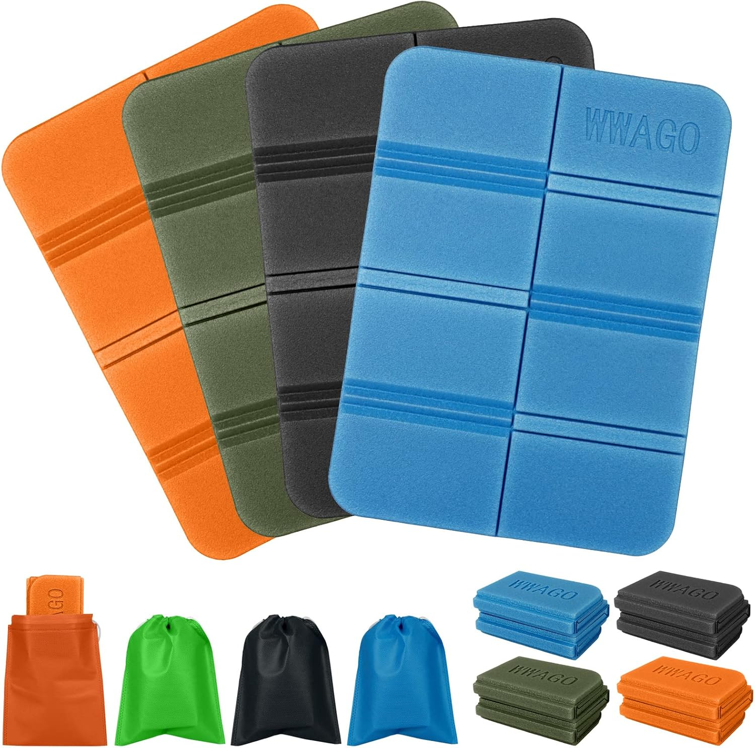 Eeekit Camping Seat Cushion, 4 Pack 15X11Inch Waterproof Foam Sitting Mat Pad for Outdoor Sports Travel