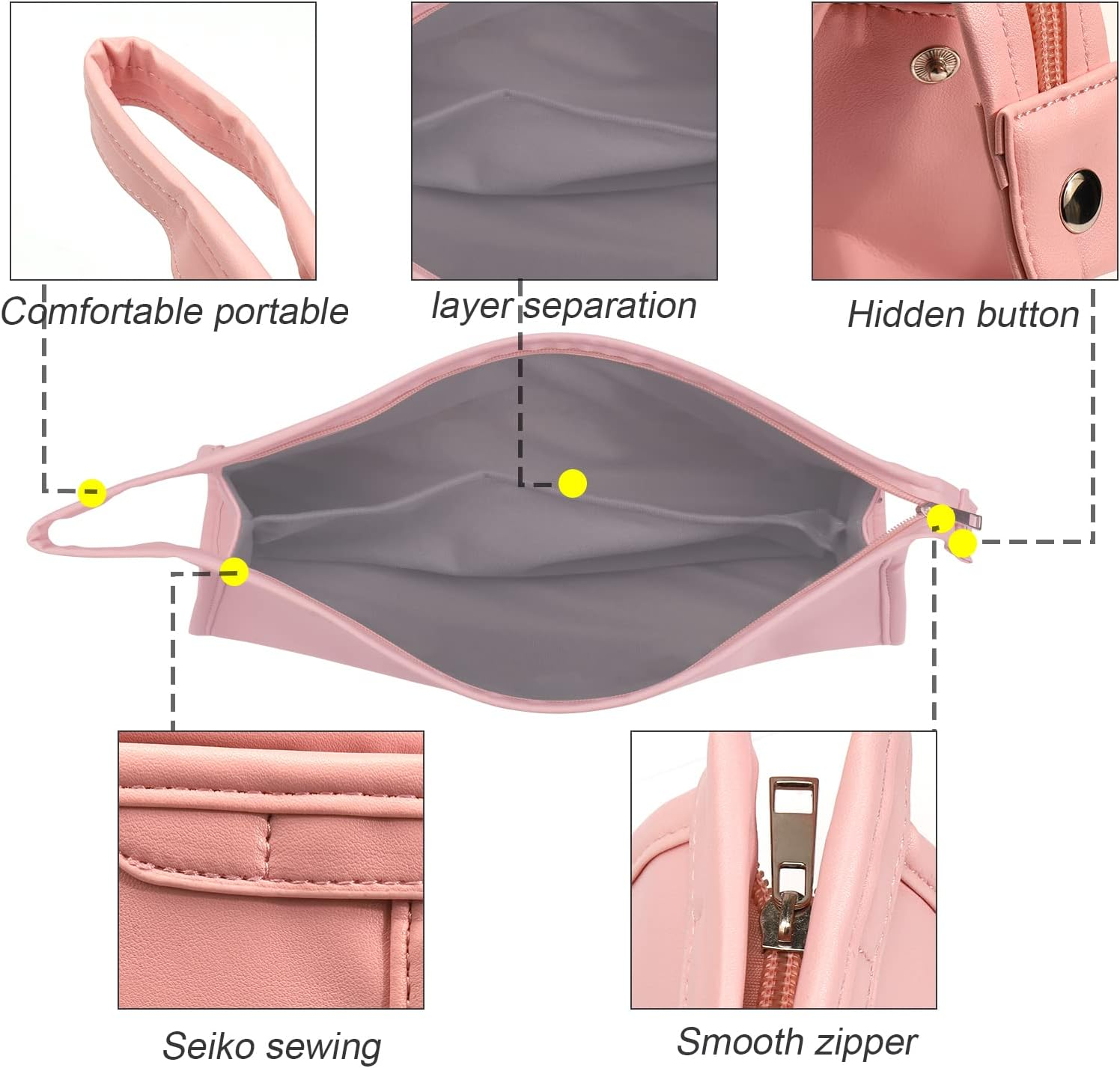 Travel Case for Dyson Airwrap Styler/Shark Flexstyle, Portable Carrying Case for Dyson Supersonic Hair Dryer, Waterproof Anti-Scratch Dustproof Shockproof Protection Organizer Travel Storage Bag(Pink) image number 3