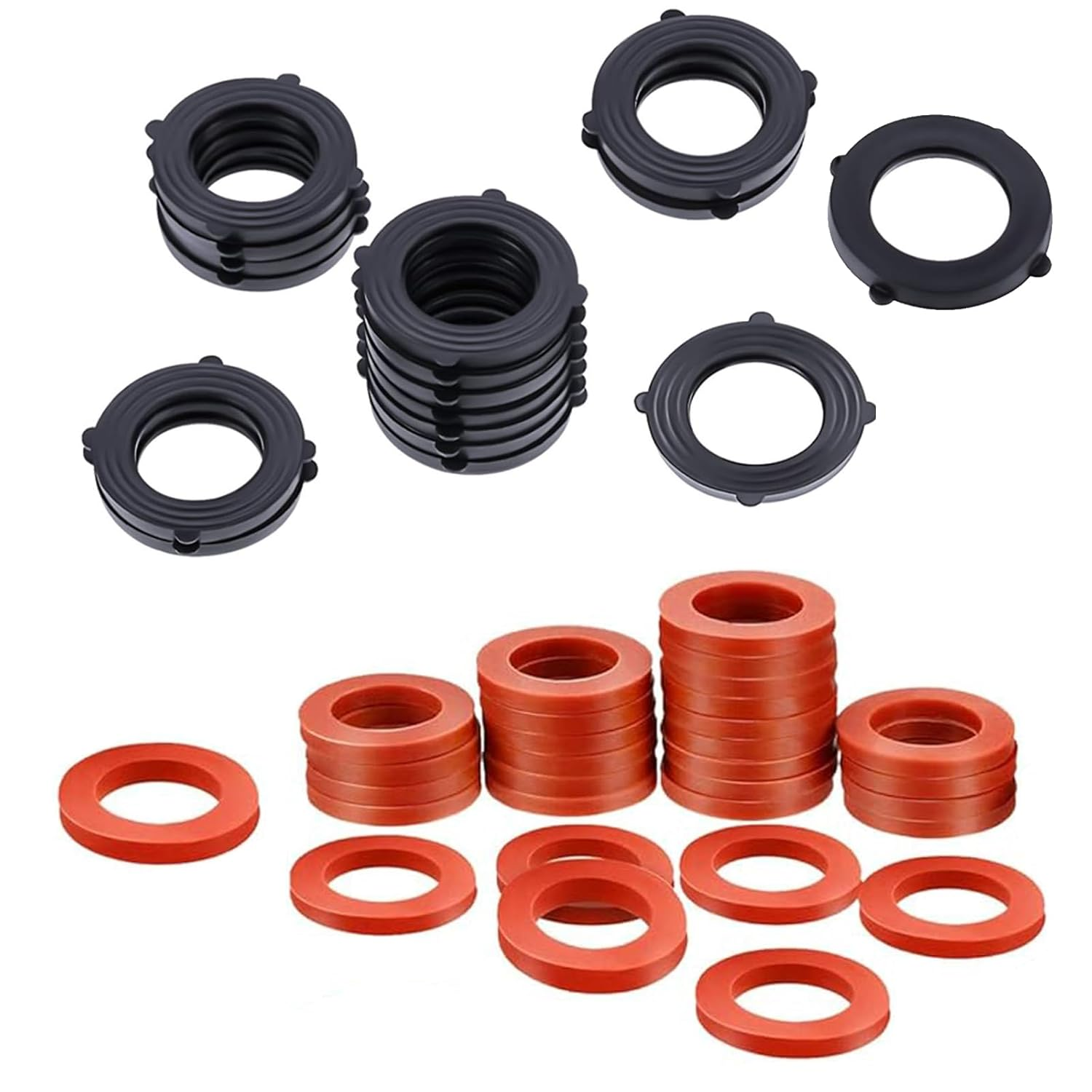 100Pcs Garden Hose Washer Rubber, Heavy Duty Rubber Washer Fit All Standard 3/4 Inch Garden Hose and Water Faucet Fittings (Black)