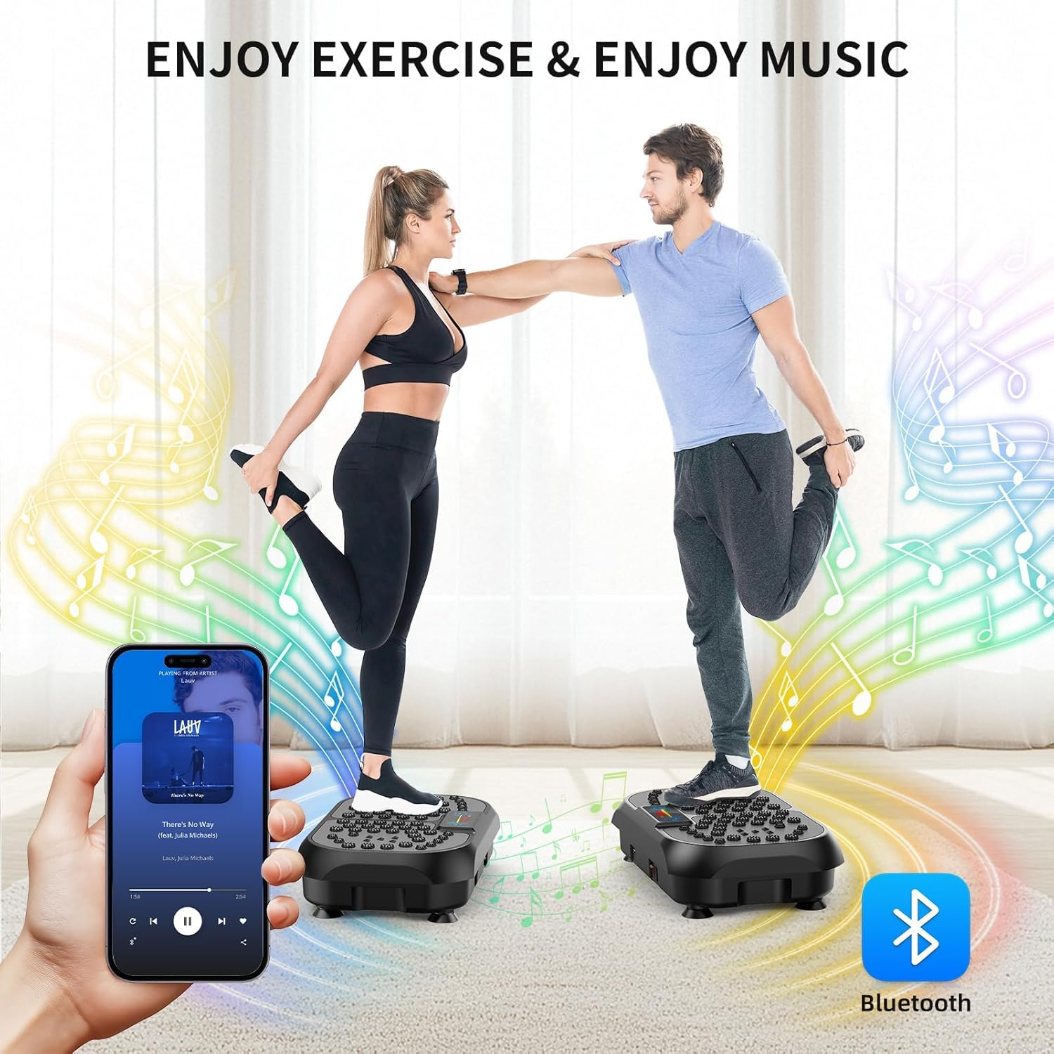 Vibration Plate Exercise Machine, Vibration Plate for Lymphatic Drainage, Whole Body Vibrating Plate Exercise Machine, Waver Vibration Plate High-Intensity Fitness Equipment for Weight Loss image number 1