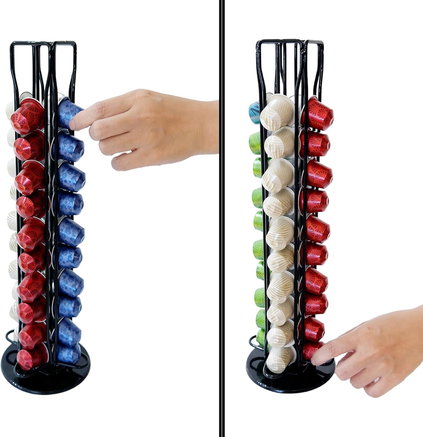 DECORBREW Coffee Pod Storage Holder Stand Kitchen Organizer Compatible with Nespresso Originalline Coffee Capsules Pods Black Stores 40 Pods（Coffee Pods Excluded） image number 1