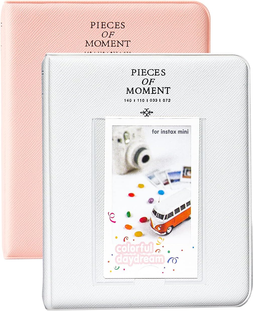 Polaroid Photo Albums,2Pcs Goodsnetic 64 Pockets Album for Fujifilm Instax Mini 7S 8 8+ 9 25 26 50S 70 90 Instant Camera Name Card,Photo Book for Polaroid PIC-300P/Z2300 Pink&Smokey White