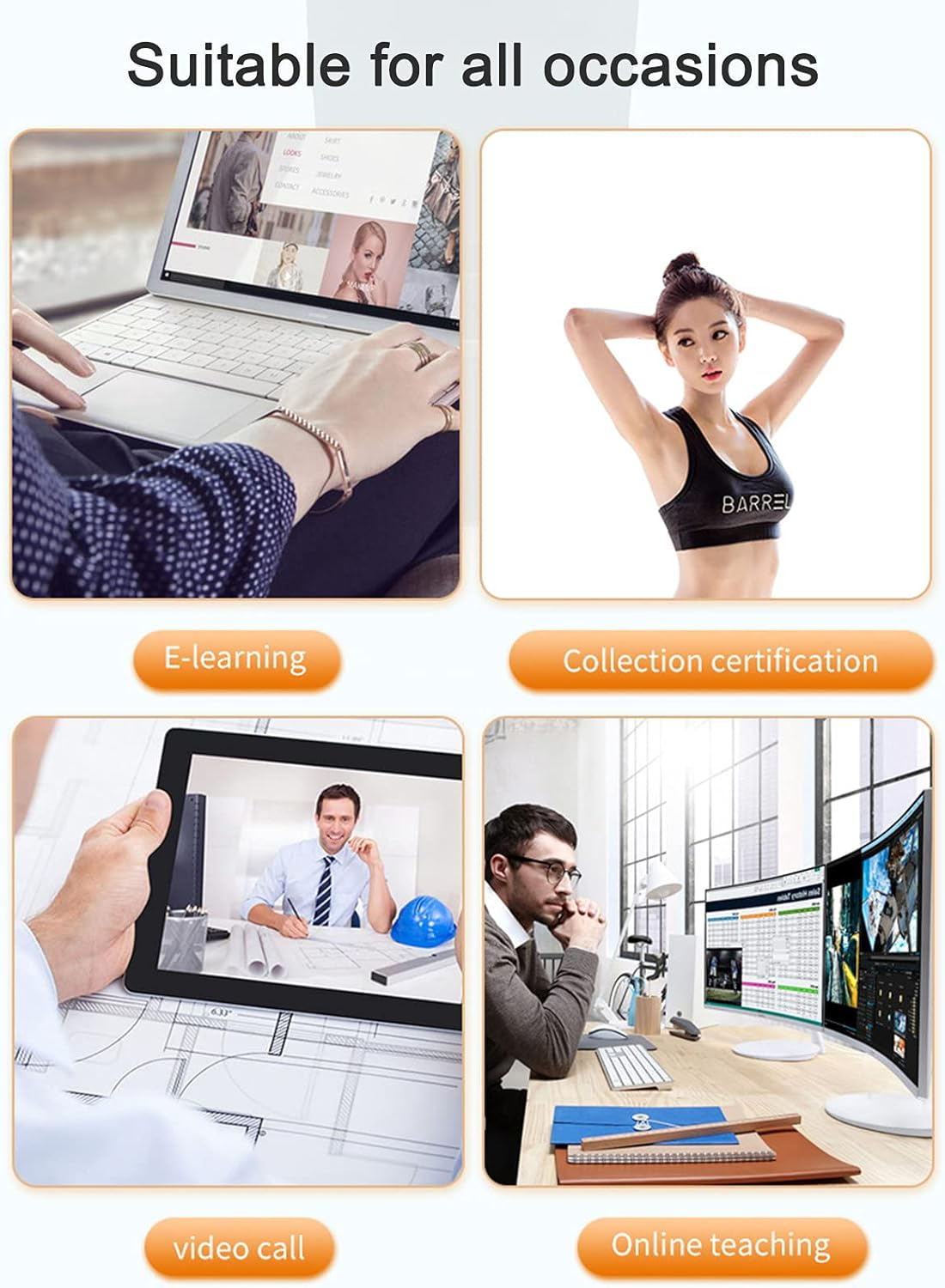420P, 720P, 1080P, 2K Webcam Camera with Built-In and External Microphone for Gaming, Conferencing On, Windows, PC, Laptop image number 5