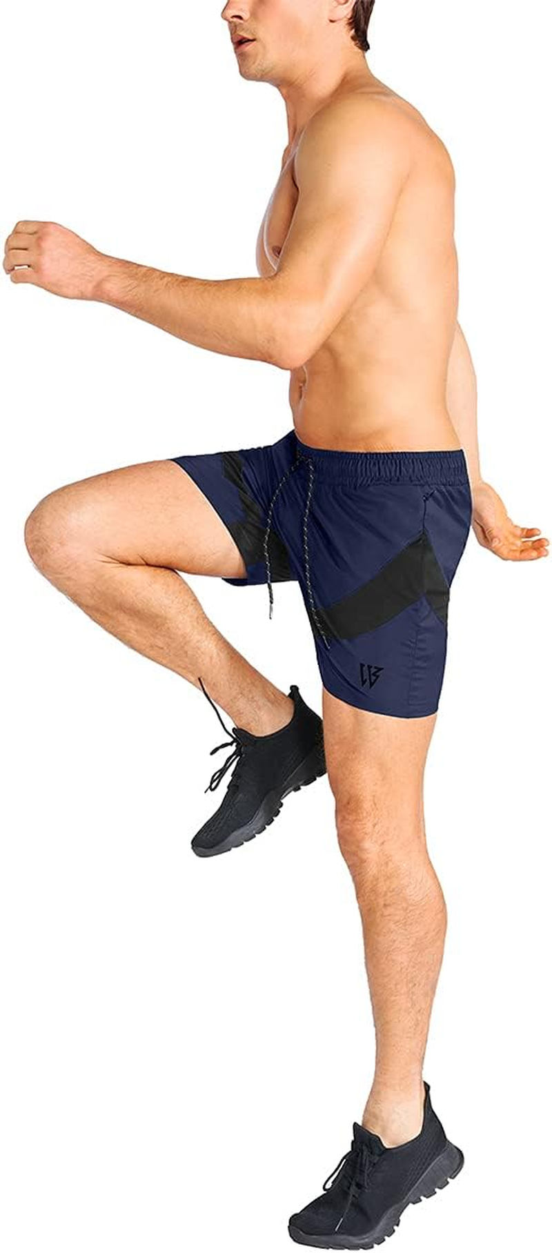 ZENWILL Mens Lightweight Running Sport Shorts Athletic Men Short with Zip Pocket image number 4