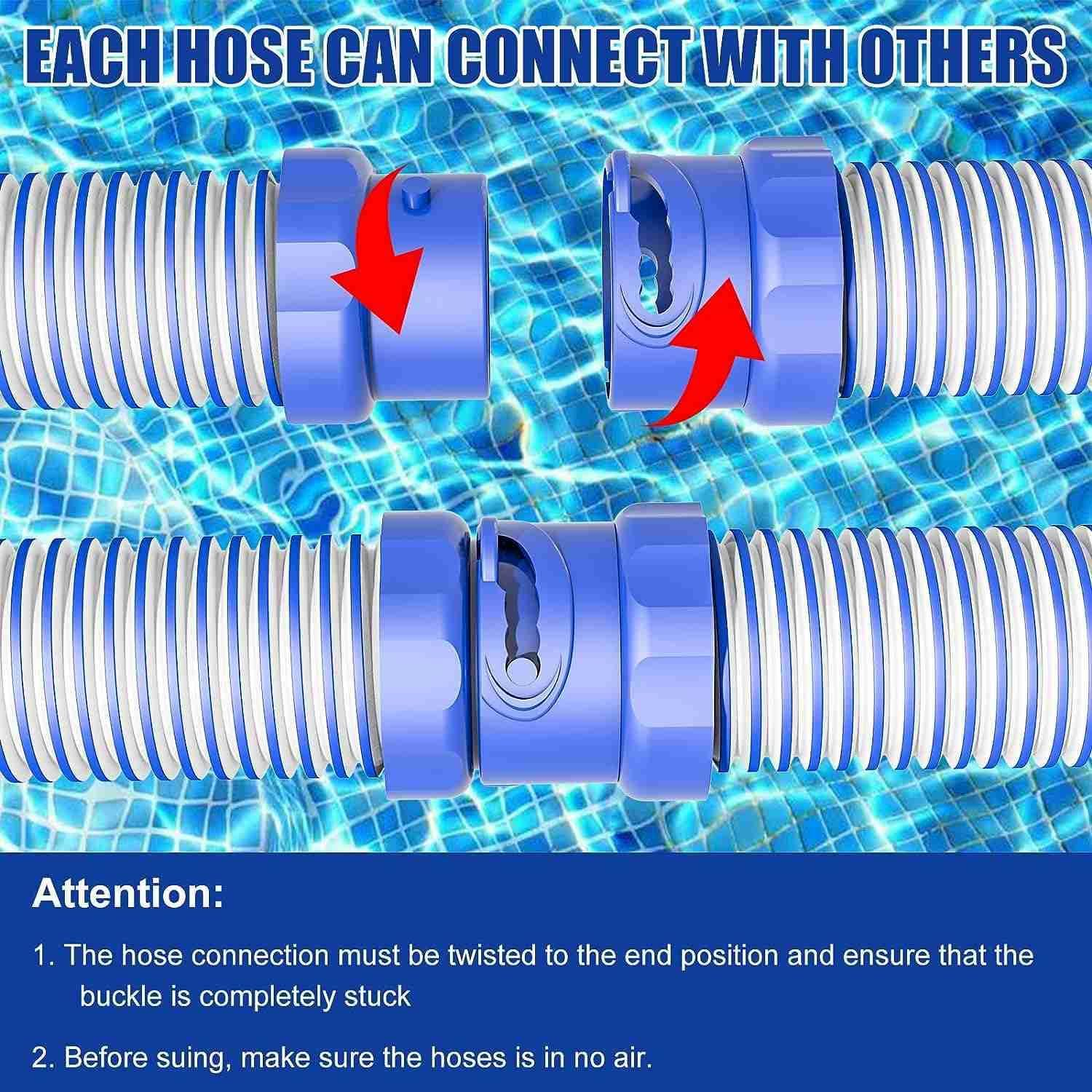 Pool Cleaner Vacuum Hoses, Fast Twist Lock Hose Replacement Kit Compatible with Zodiac Baracuda MX6,MX8,X7,T3,T5 Swimming Pool Cleaner Hose, Set of 4 Pack image number 2