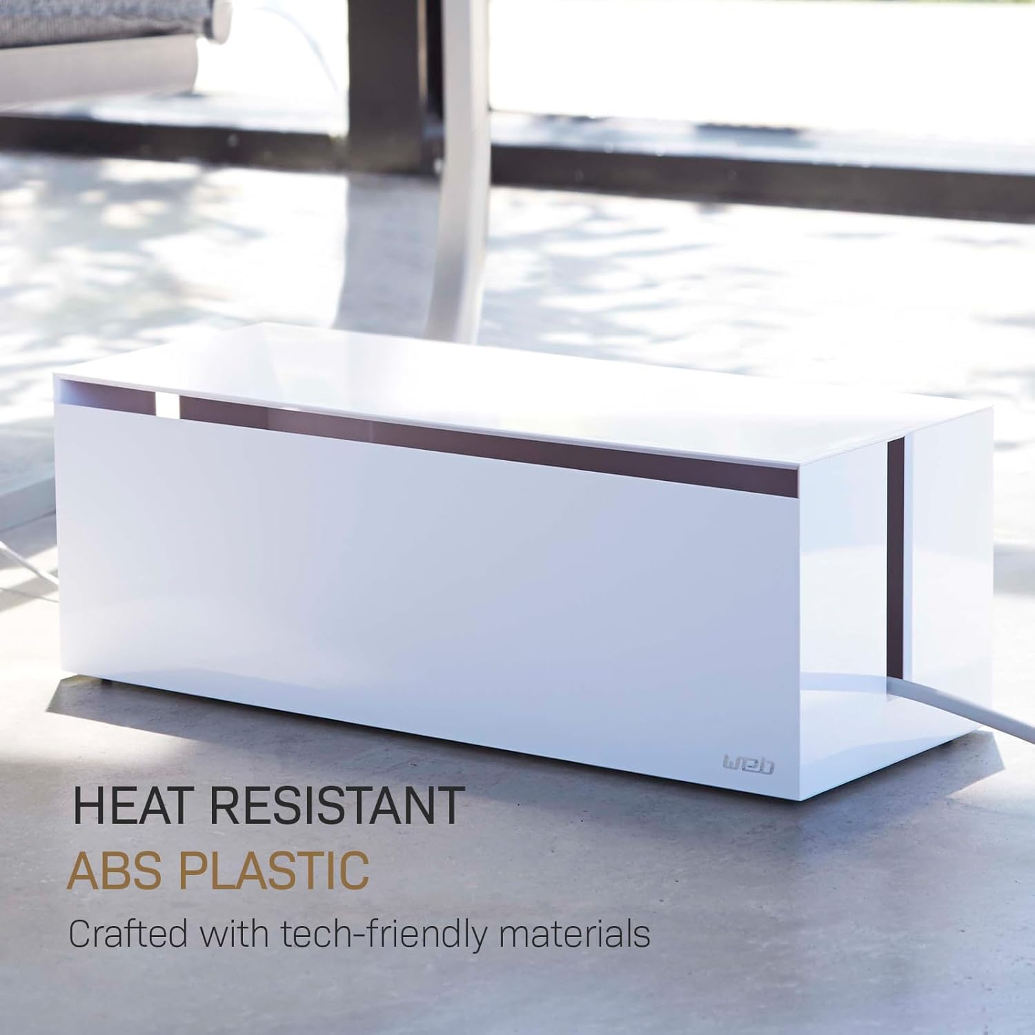 YAMAZAKI Home 2707 Cable Box-Outlet Cord Storage Organizer, Cover Protector, One Size, White - Grey image number 7