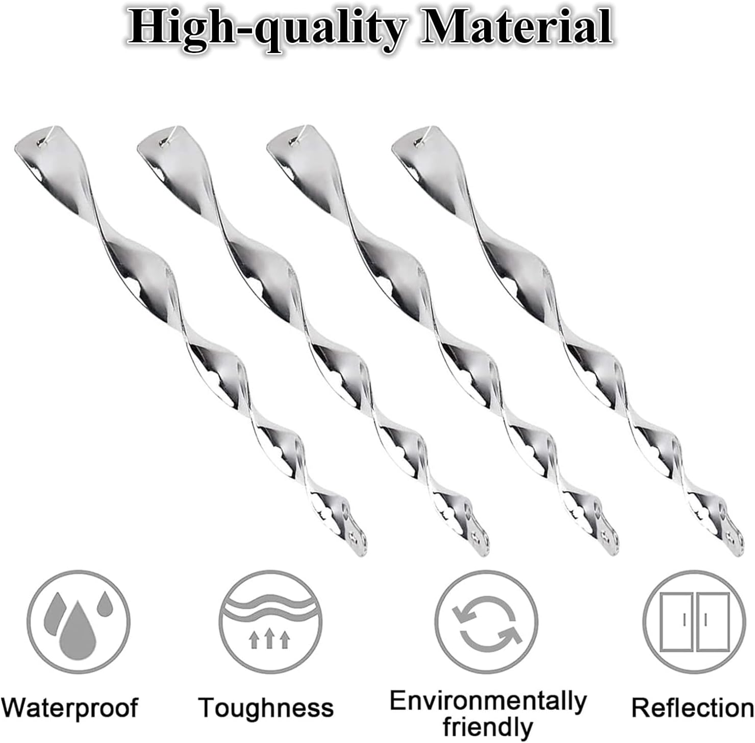 15Pcs Bird Reflective Scare Rods, 12 Inch Bird Twister Rods Reflective Ornamental Spiral Deterrent Device Scare Birds Away from Your Garden image number 1