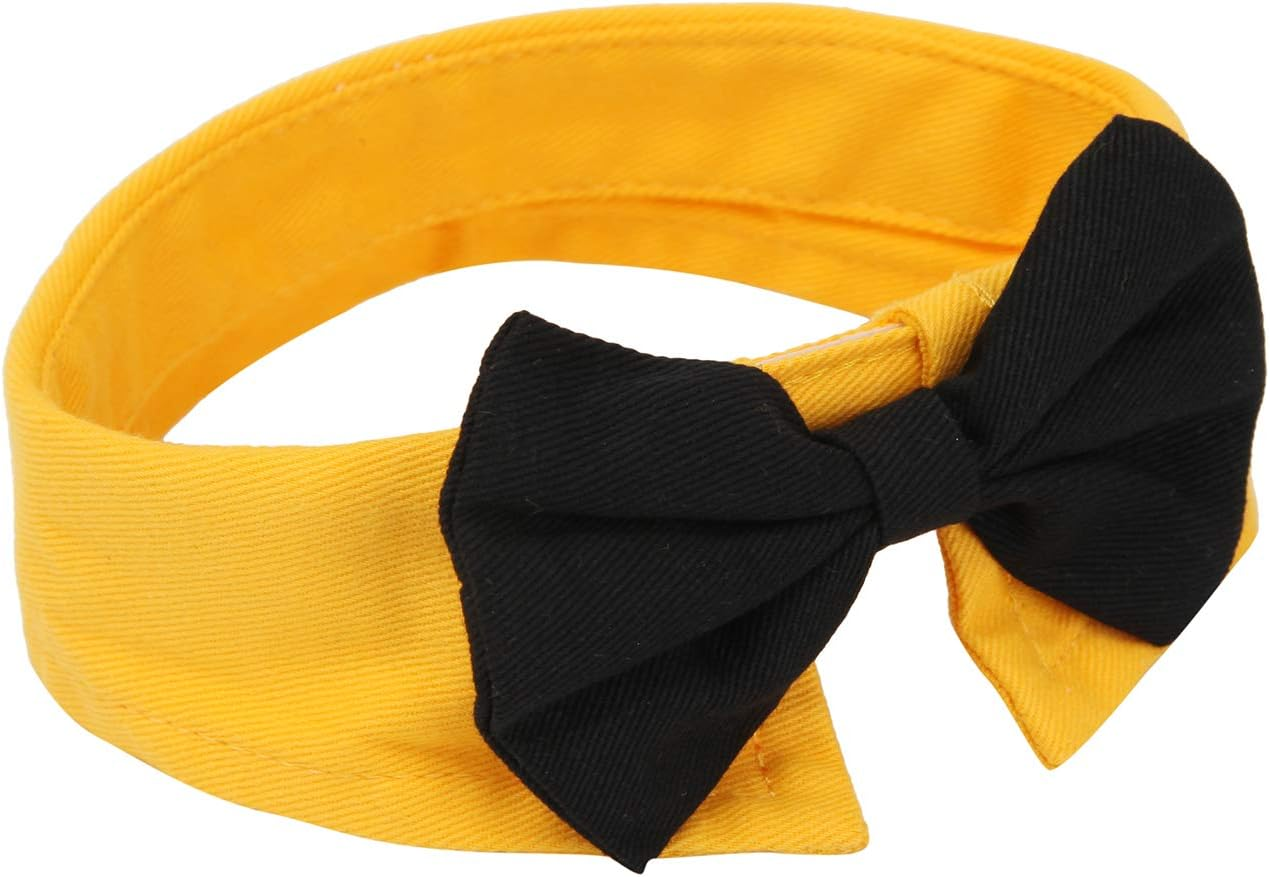 ZTON Handcrafted Adjustable Formal Pet Bowtie Collar Neck Tie for Dogs & Cats (S, Black 1) image number 2