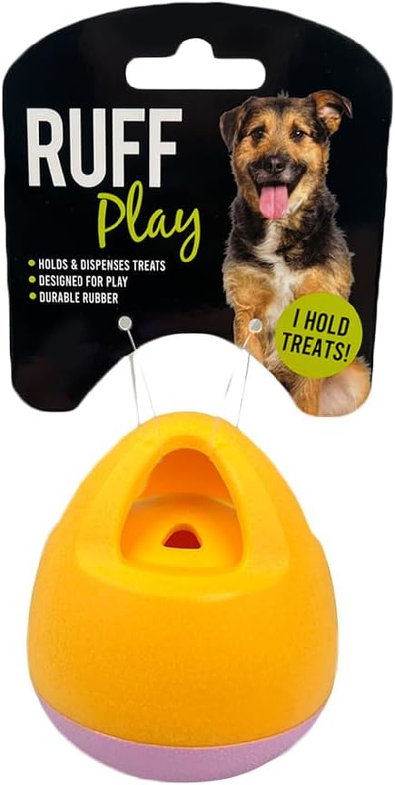 Dog Toy Treat Tumbler, Small, Yellow and Red - Interactive Treat Dispensing Dog Toy, Teething Toys, Durable, Engaging Pet Toy for Mental and Treat Rewards, Aids Dogs Dental Health image number 2