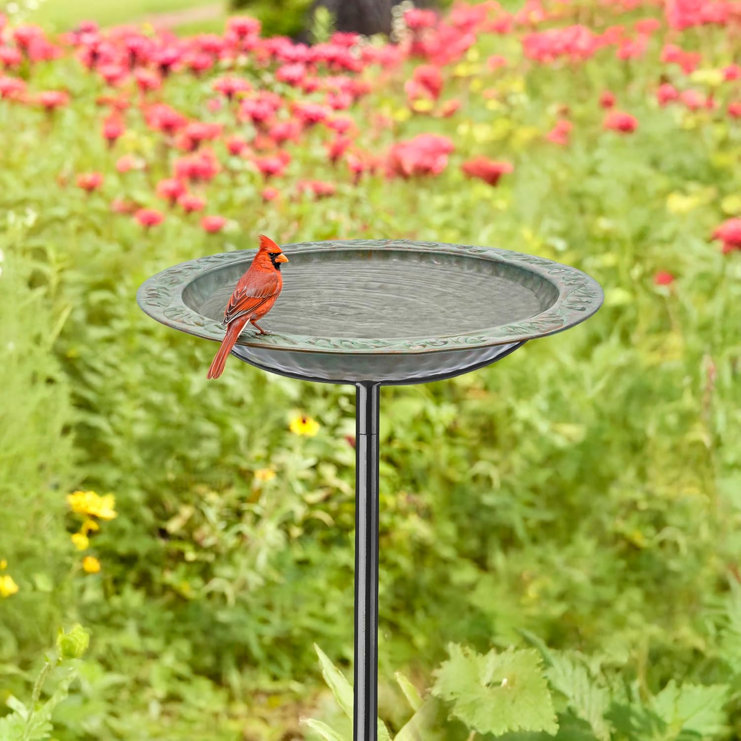 Good Directions Blue Verde Bird Bath on Garden Pole 13' image number 1