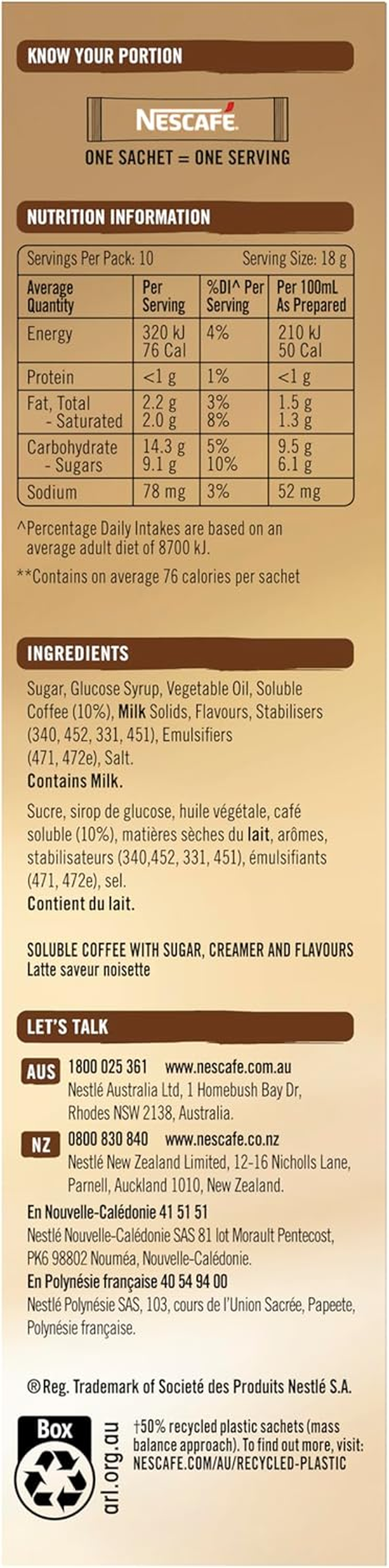 Nescafe Menu Hazelnut Latte Instant Coffee Mix 18 G (Pack of 10) image number 6