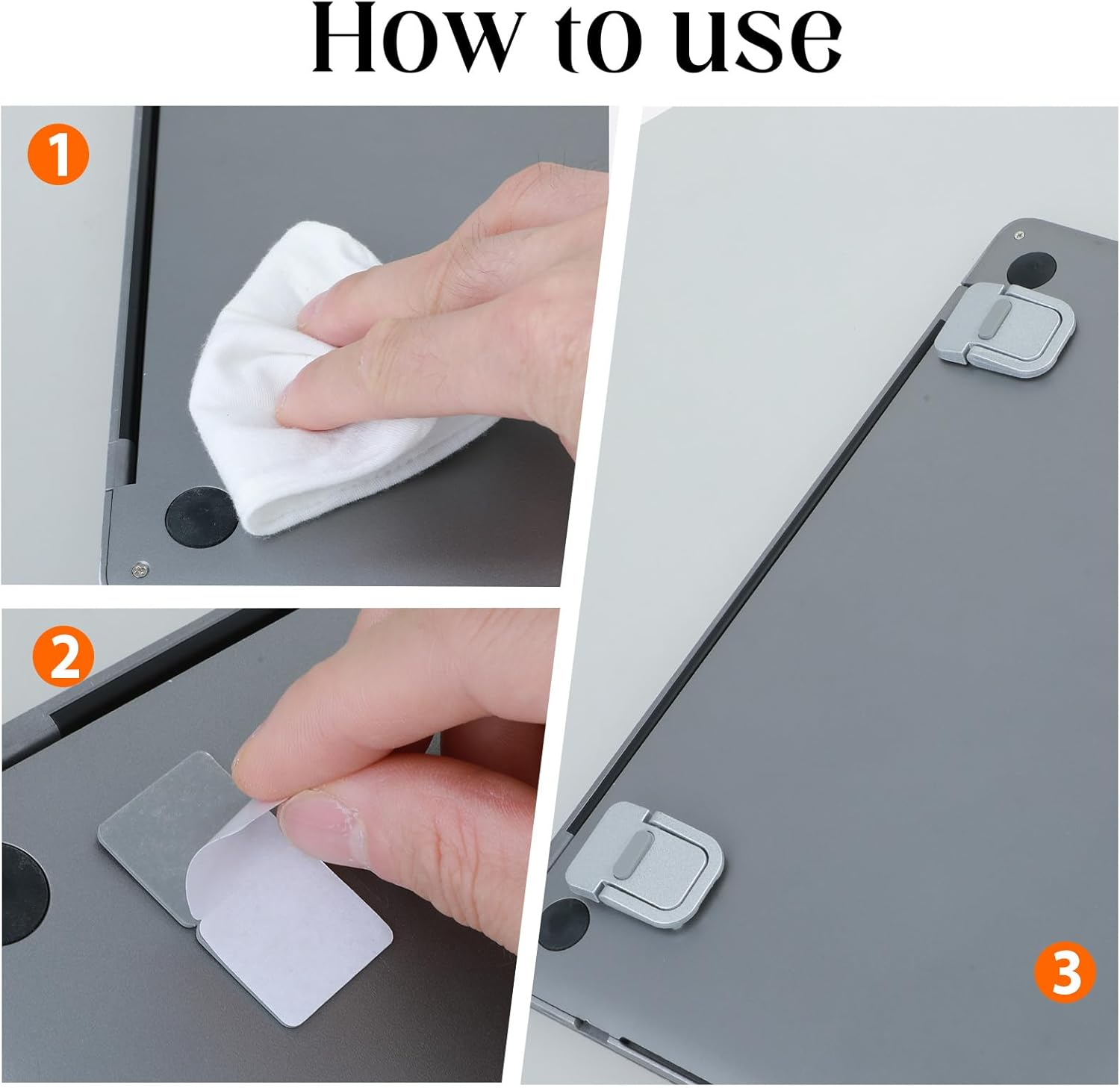 2PCS Keyboard Stands, Self-Adhesive Mini Laptop Stand, Portable Laptop Stand, Invisible Computer Keyboard Stand for Desk, Laptop Stand for Macbook, Dell, HP and Other 10-18 Inches Laptop, Silver image number 4