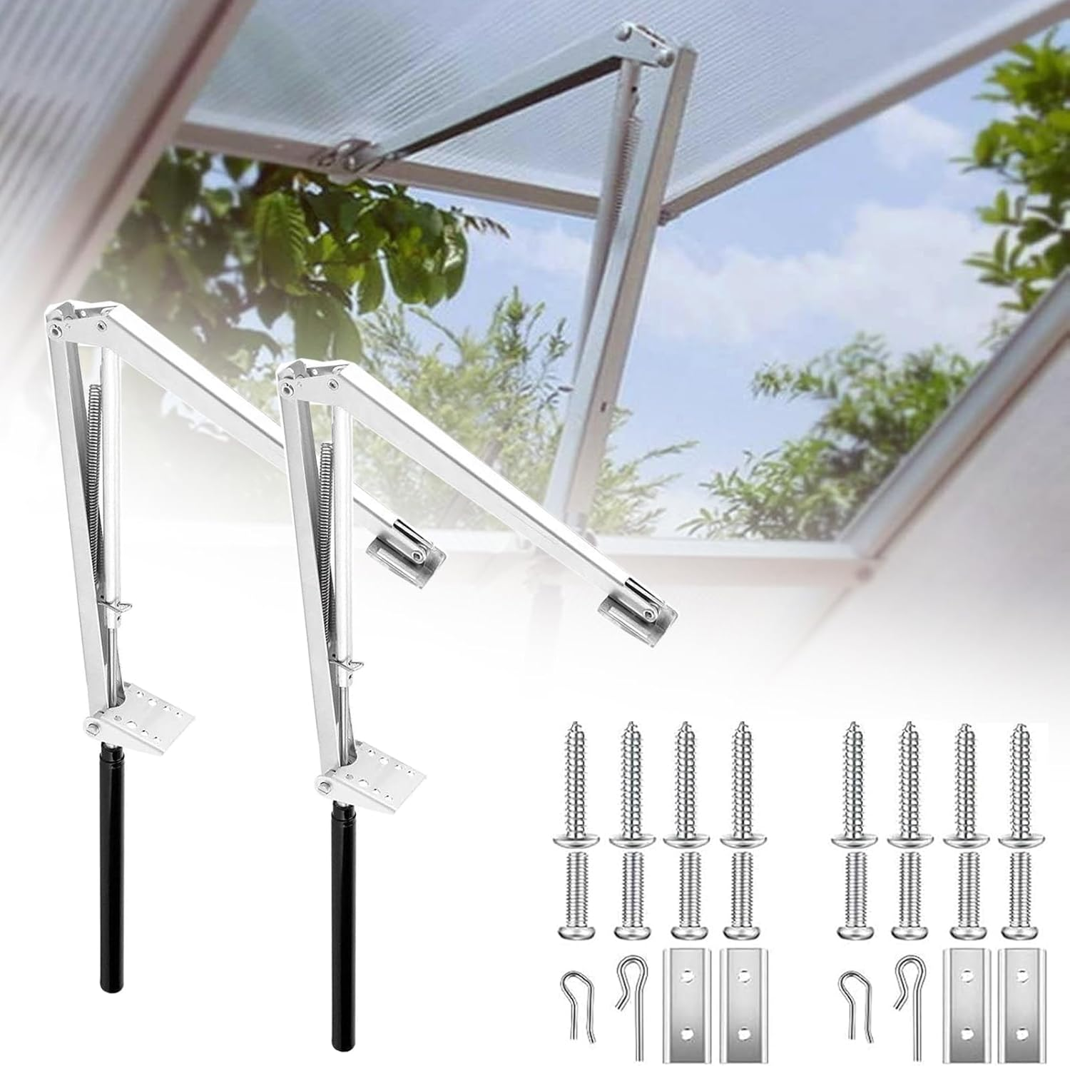 2 Pcs Automatic Greenhouse Window Opener Auto Vent Opener Roof Vent Opener Auto Vent Kit Solar Heat Sensitive Agriculture Gardening Tools and Supplies (Dual Spring Lifts 15 Lbs)