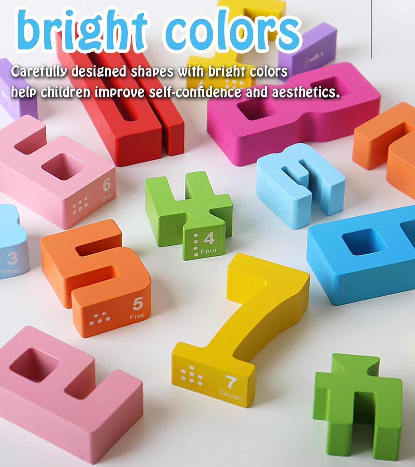 Montessori-Inspired Wooden Number Building Blocks-Wooden Number Blocks for 3+ Years Old Kids,Balance Competition Toy &ndash; Unlock Your Child&rsquo;S Potential (Boxed Version) image number 2