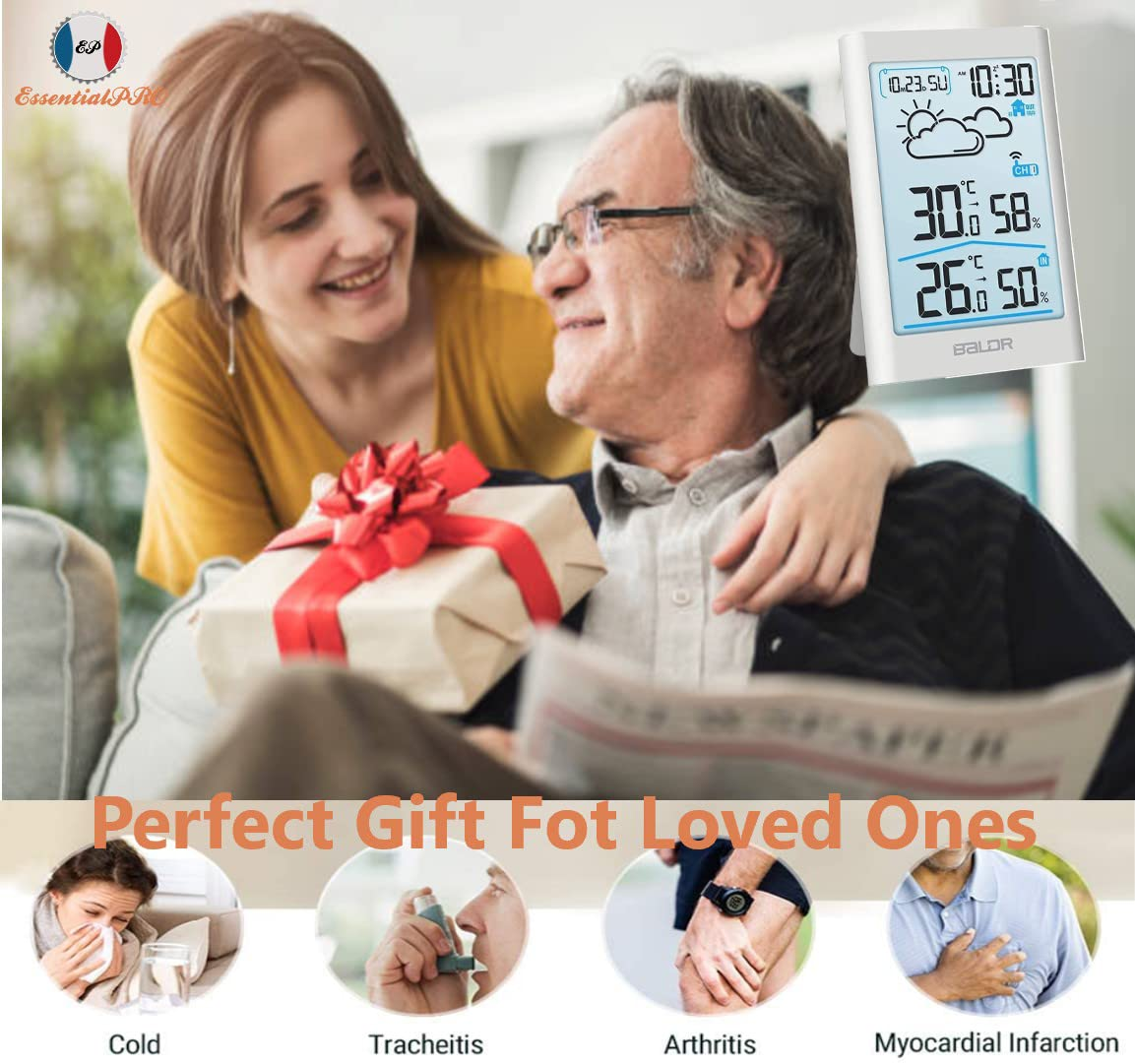 Wireless Digital Weather Station with Indoor/Outdoor Temp & Humidity. Digital Thermometer, Barometric Pressure, Forecast, Alarm, Snooze, Calendar and Backlit LCD. Ideal for Home or Office Monitoring image number 6