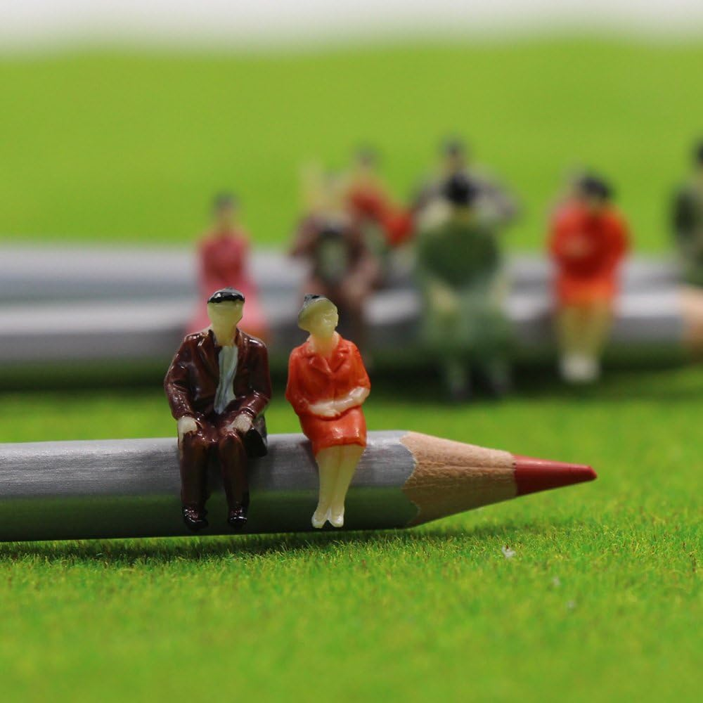 60Pcs All Seated 1:87 Painted Figures Passenger HO Scale Sitting People P87S Assorted Poses Model Layout image number 4