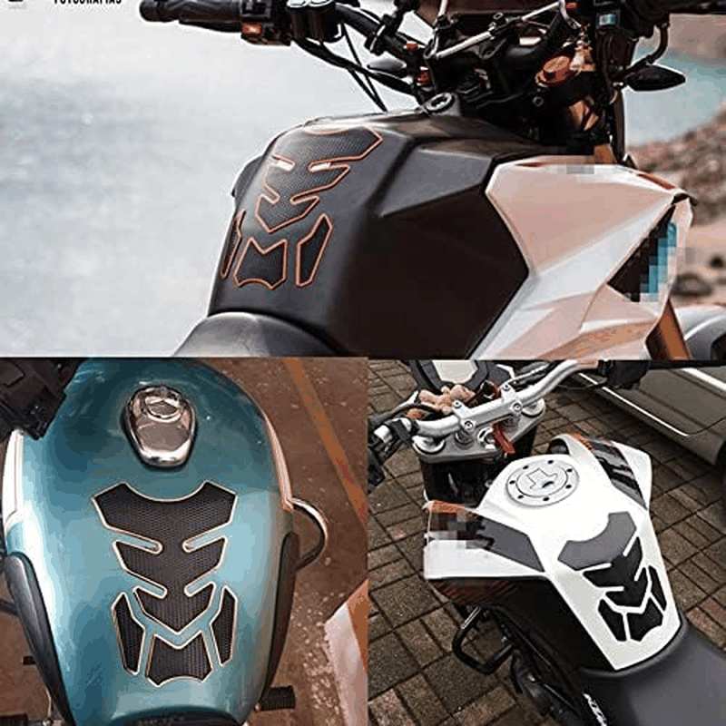 1 Set Universal 3D Motorcycle Gas Tank Sticker, Fuel Tank Protector Decal Pad Self-Adhesive and Waterproof - Blue