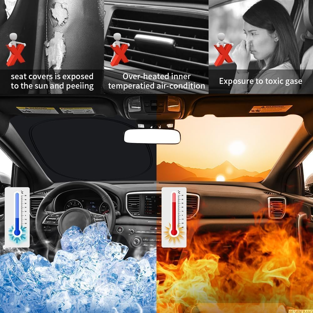 Car Sun Shade Fit for Kia Sportage 2017-2022 2023 2024 SUV Auto Interior Accessories Front Windshield Sunshade Foldable Insulation Reflective Protector (For Kia Sportage 2023 2024)